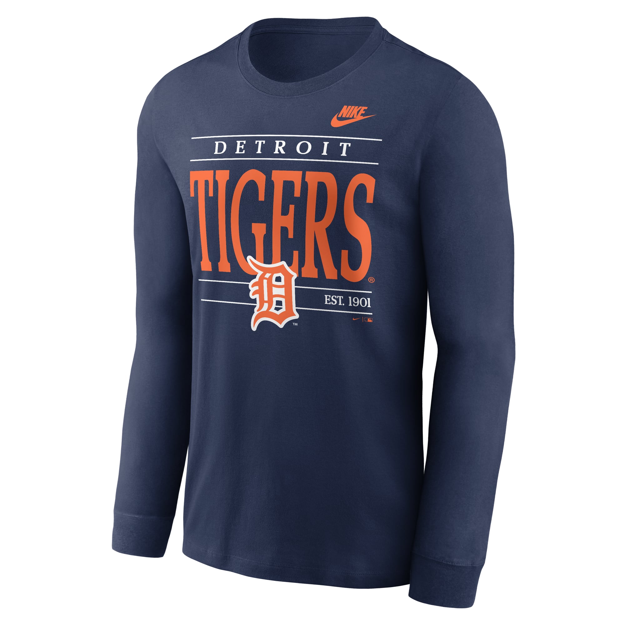 Men's Nike Navy Detroit Tigers Cooperstown Graphic Long Sleeve T-Shirt