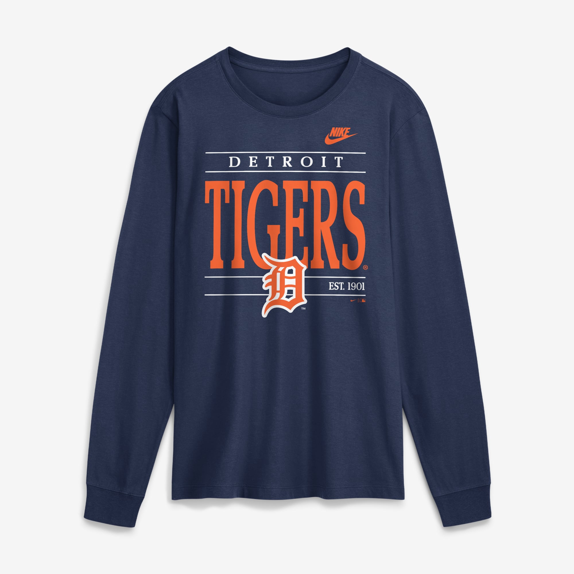 Men's Nike Navy Detroit Tigers Cooperstown Graphic Long Sleeve T-Shirt