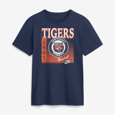 Detroit Tigers Nike Cooperstown Logo T-Shirt - Navy