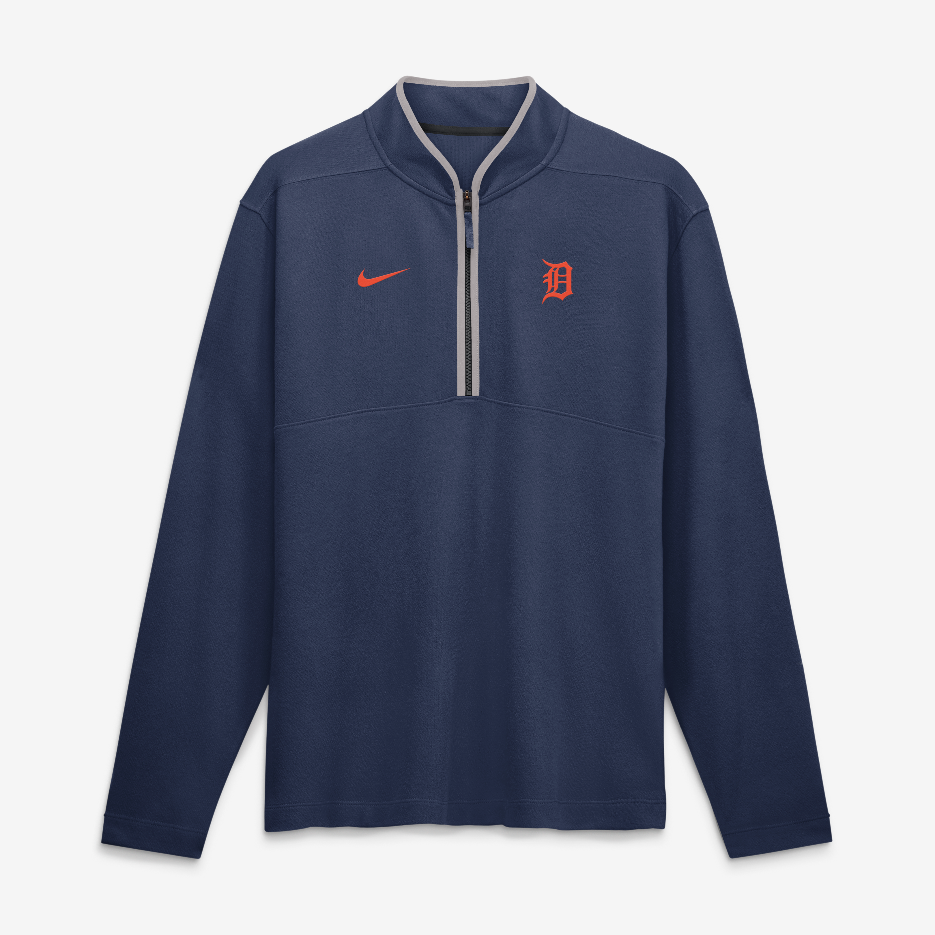 Pull-over Nike Detroit Tigers Dri-FIT Victory demi-zip bleu marine pour homme