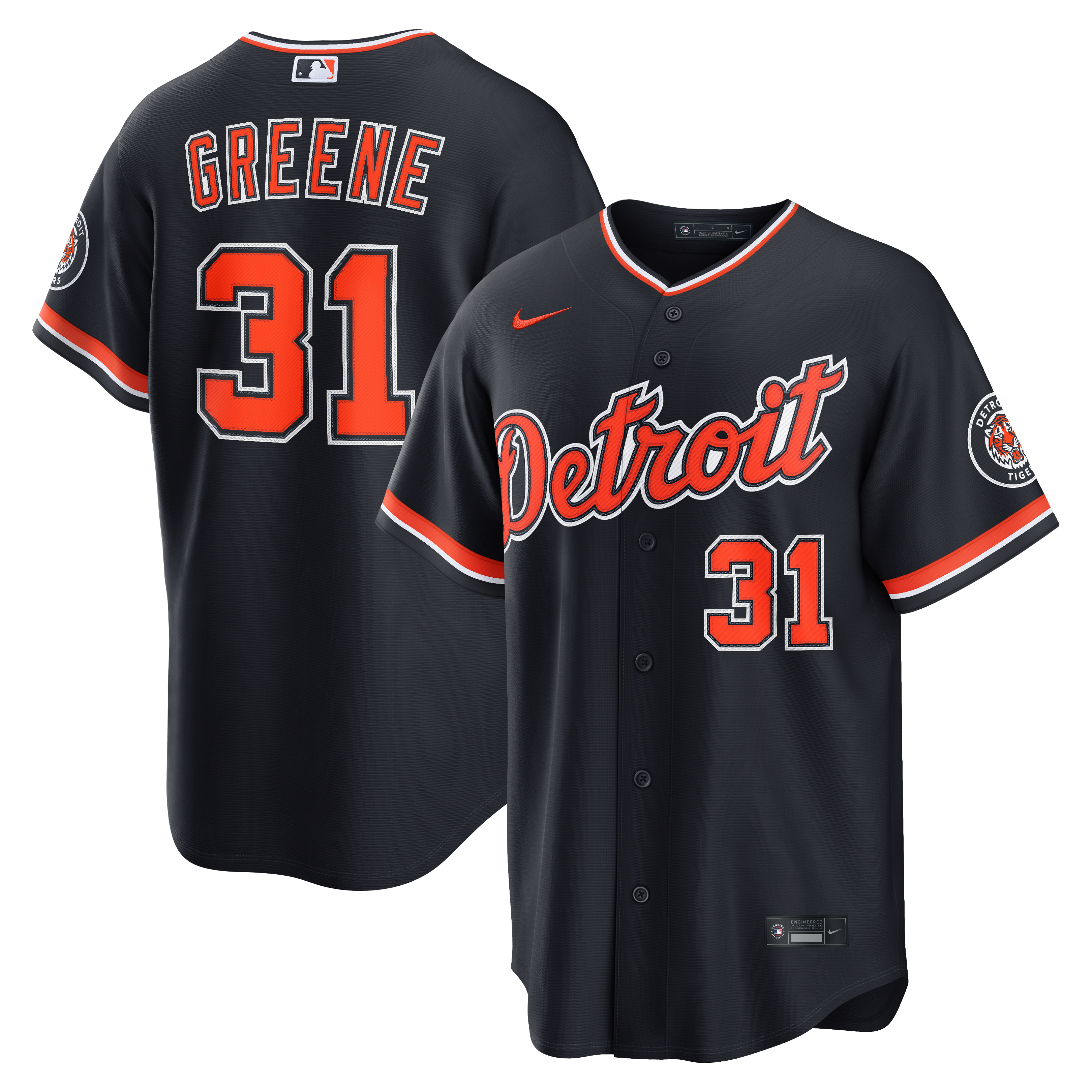 Maillot alternatif Nike Riley Greene bleu marine des Tigers de Détroit pour homme