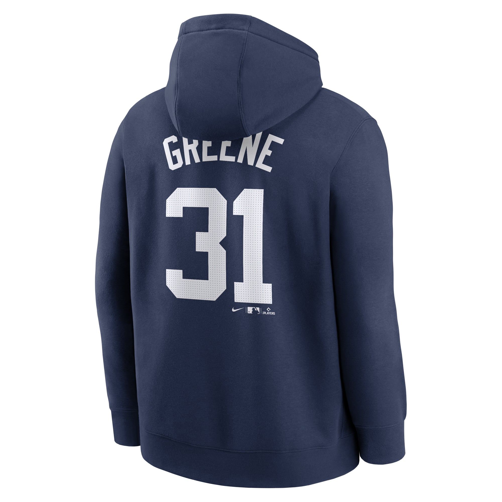 Men's Nike Riley Greene Navy Detroit Tigers Player Name & Number Club Pullover Hoodie