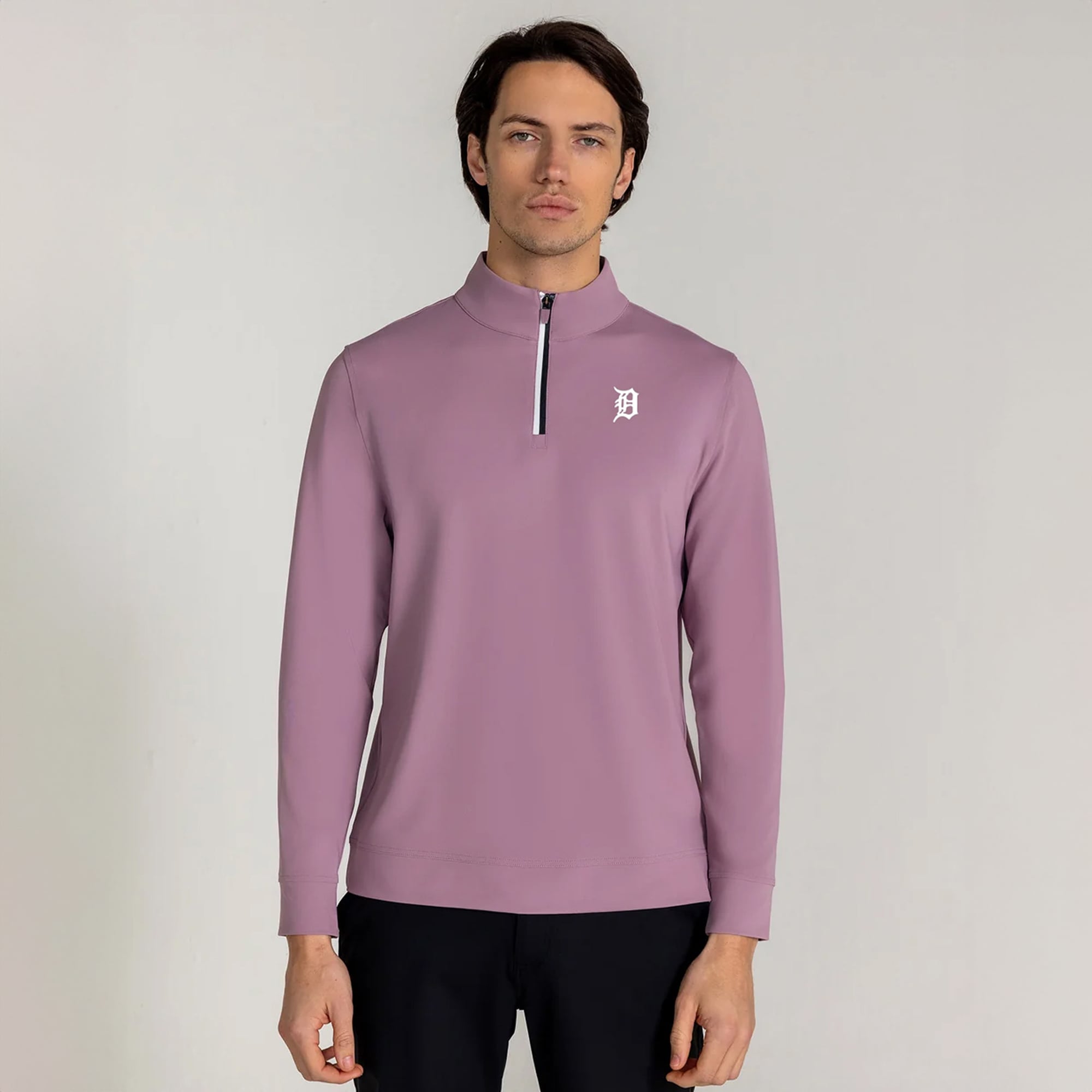 Men's Redvanly  Purple Detroit Tigers Fleet Quarter-Zip Pullover