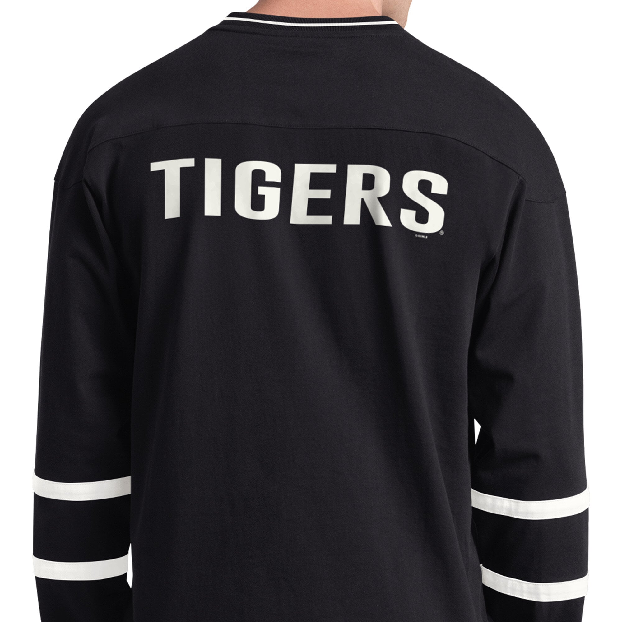 T-shirt à manches longues et col en V Starter Black Detroit Tigers pour homme
