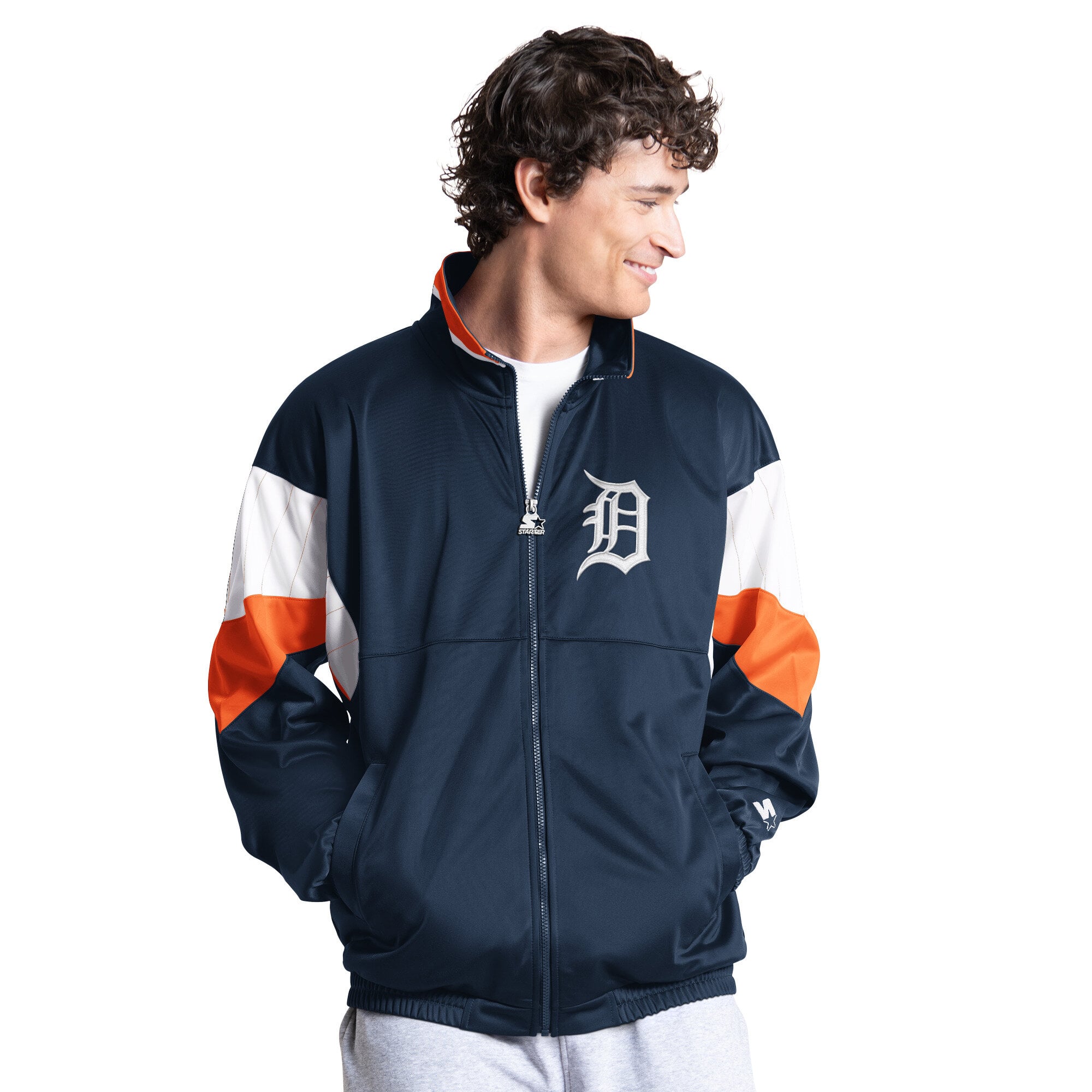 Veste de survêtement zippée Starter Navy Detroit Tigers Legacy pour homme