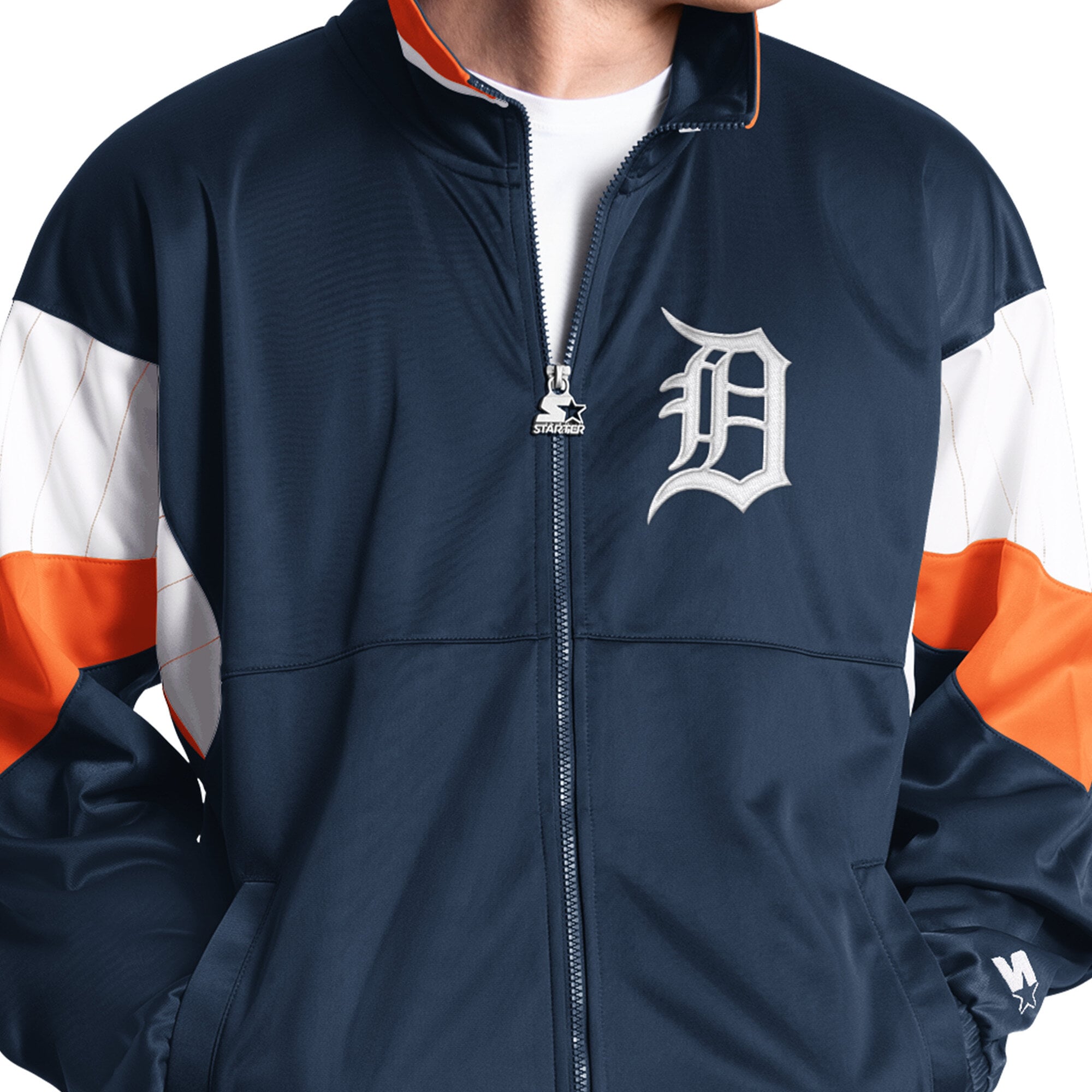 Veste de survêtement zippée Starter Navy Detroit Tigers Legacy pour homme