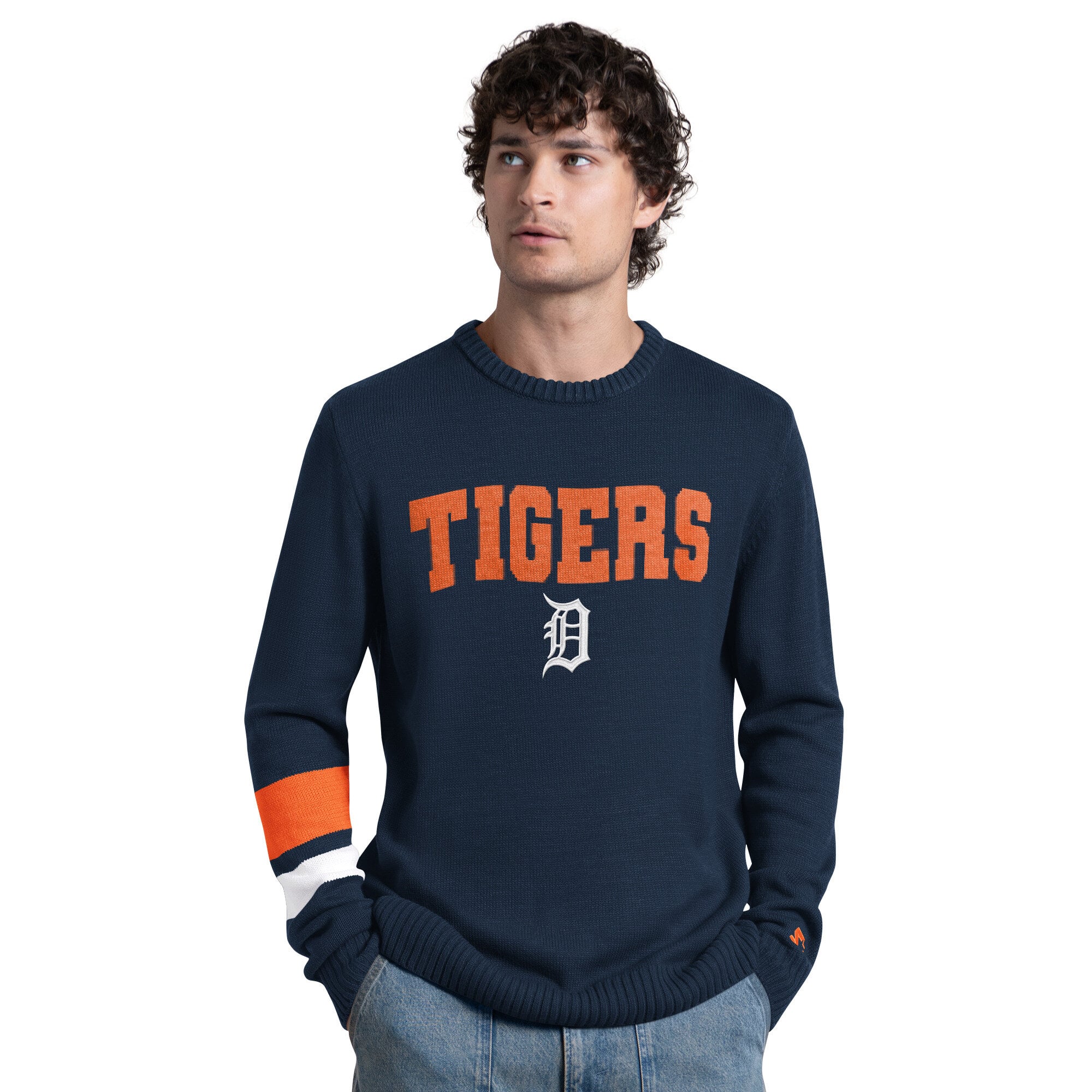 Pull rétro Detroit Tigers bleu marine pour homme de la marque Starter