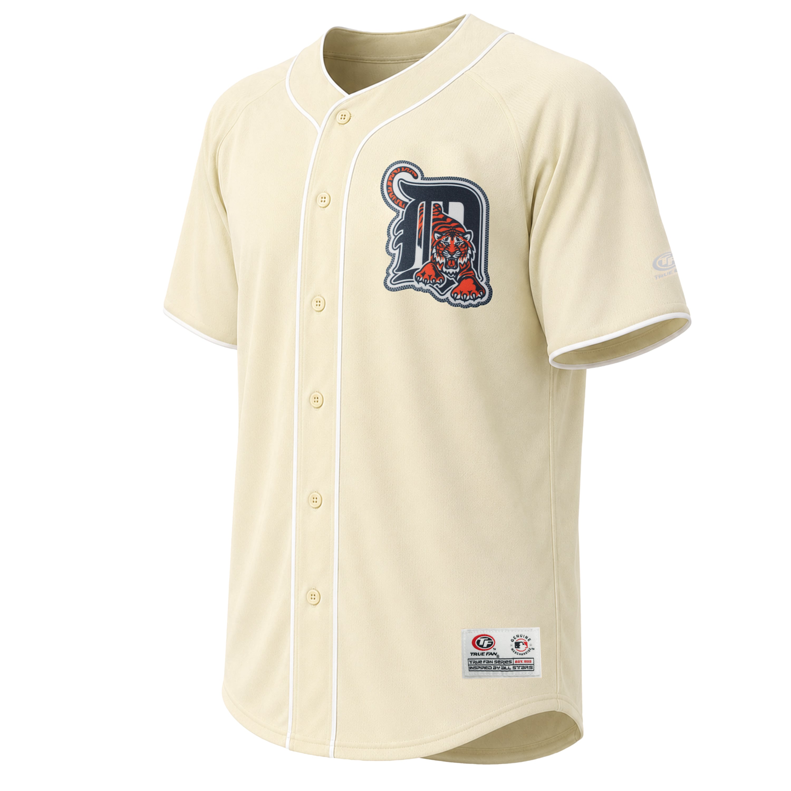 Men's Stitches Cream Detroit Tigers Fashion Jersey