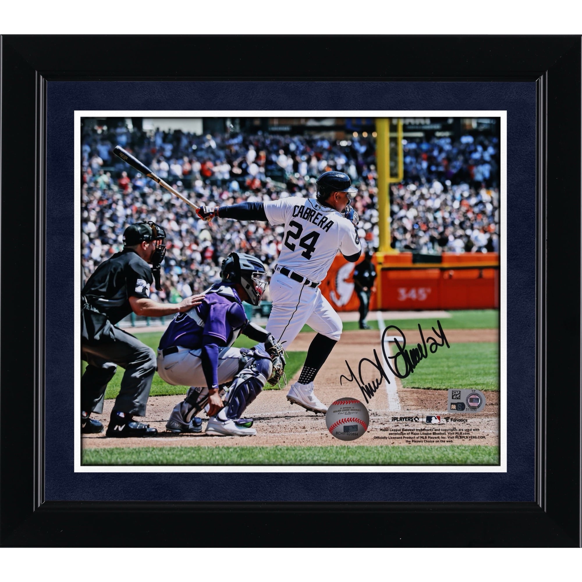 Photo autographiée de Miguel Cabrera (Detroit Tigers) - 3000e coup sûr (8 x 10 pouces)