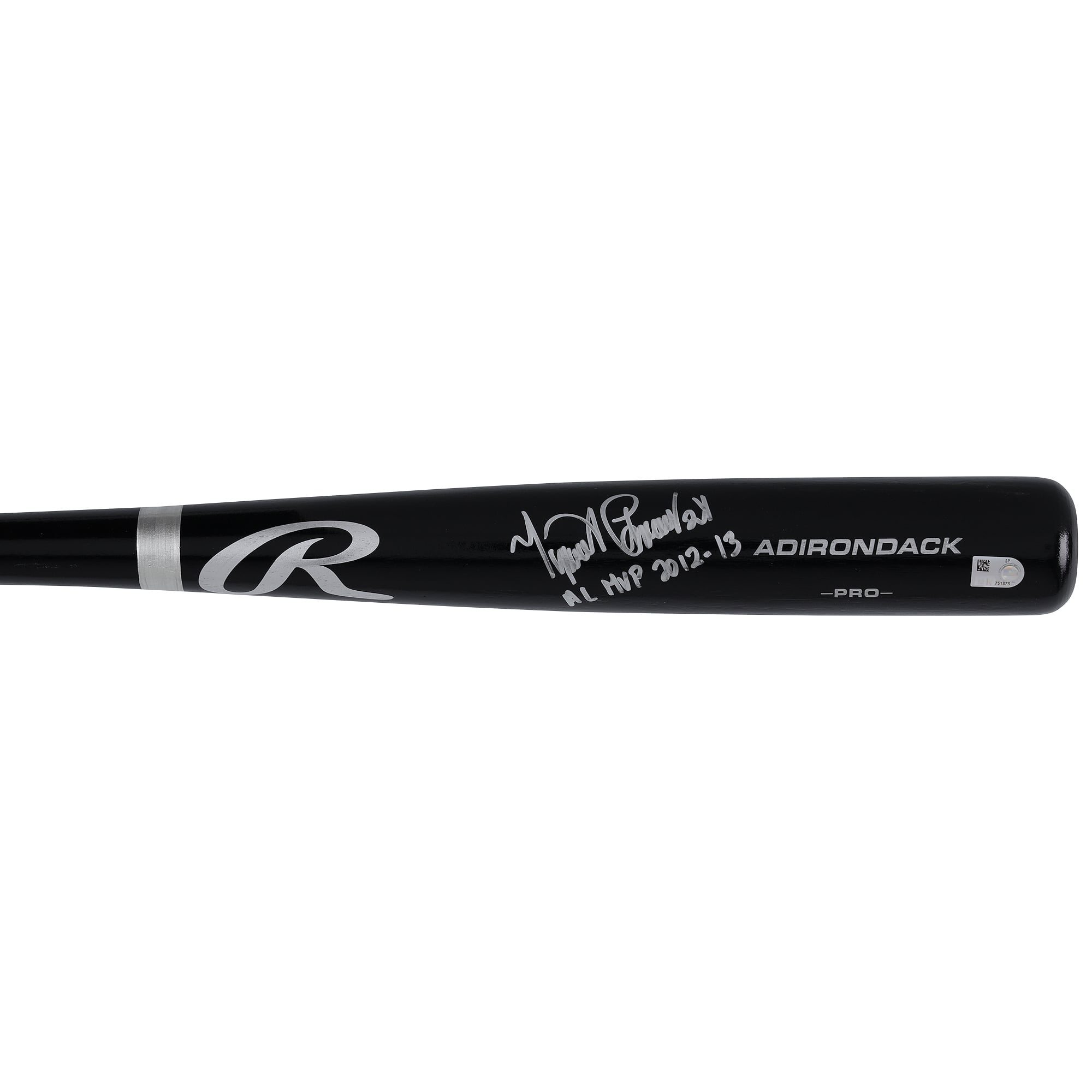 Batte Rawlings Pro noire autographiée par Miguel Cabrera des Tigers de Detroit avec inscription « MVP de la Ligue américaine 2012-13 ».