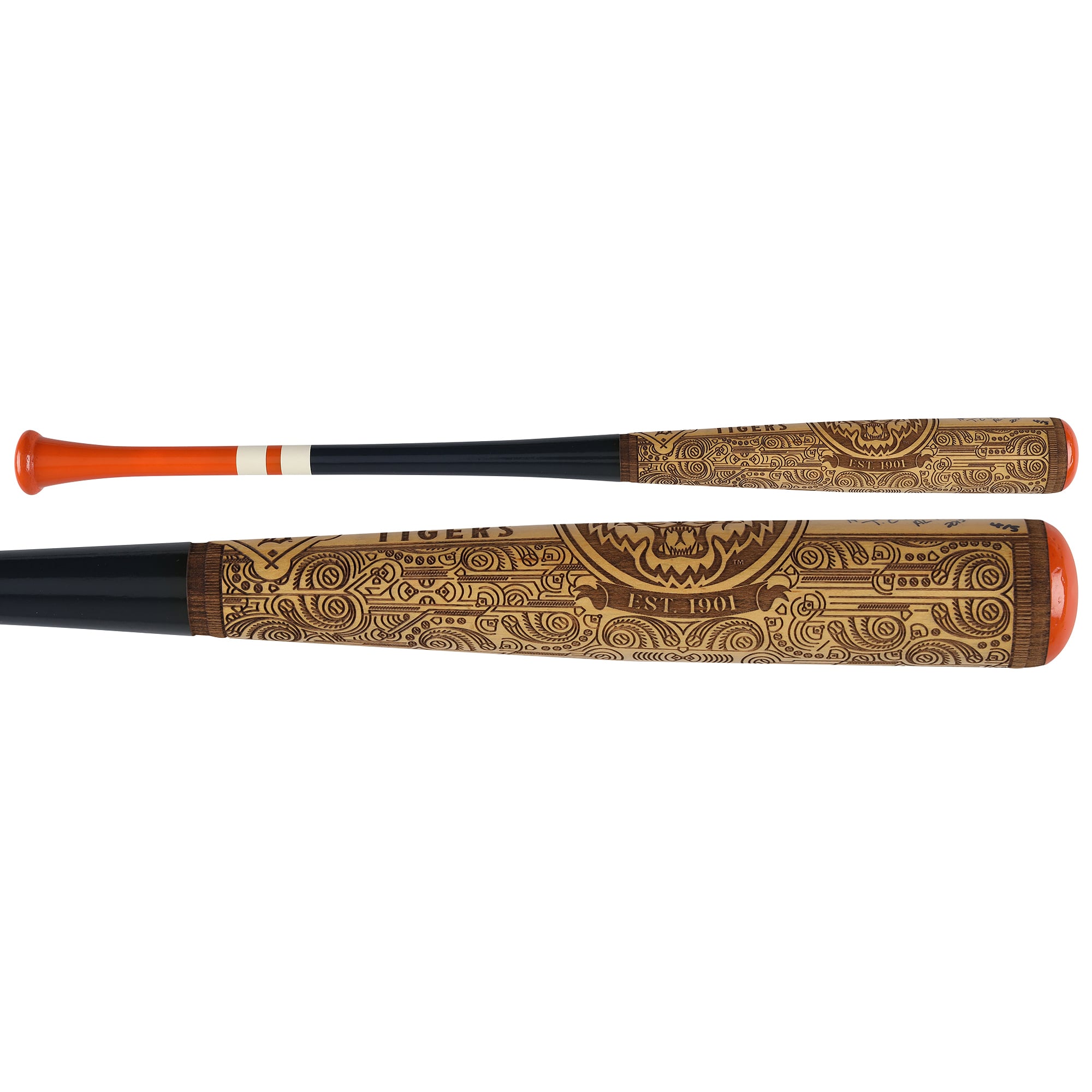 Bâton autographié par Miguel Cabrera des Tigers de Detroit, série Pillbox Bat Company Mural, avec inscriptions multiples - Édition limitée à 5 exemplaires