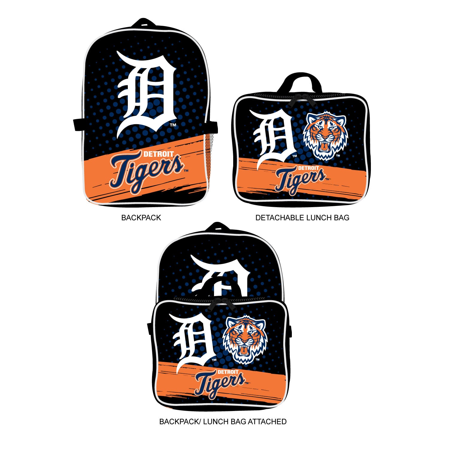 MOJO Detroit Tigers Backpack & Lunch Box 2-Piece Set