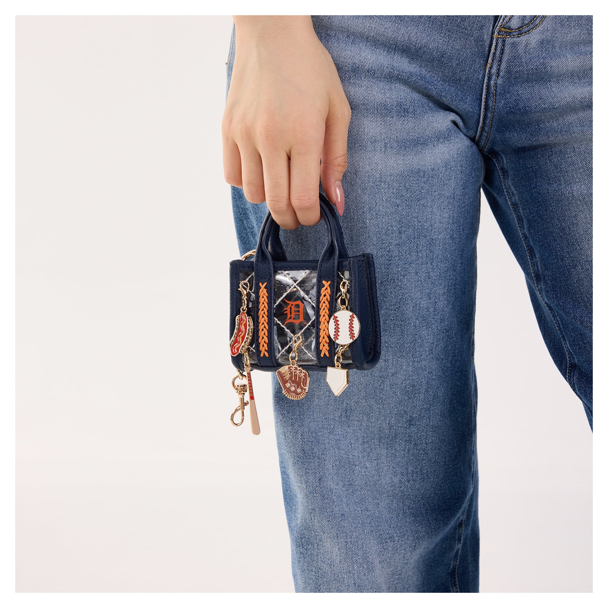 Montana West Detroit Tigers Clear Bag Charm