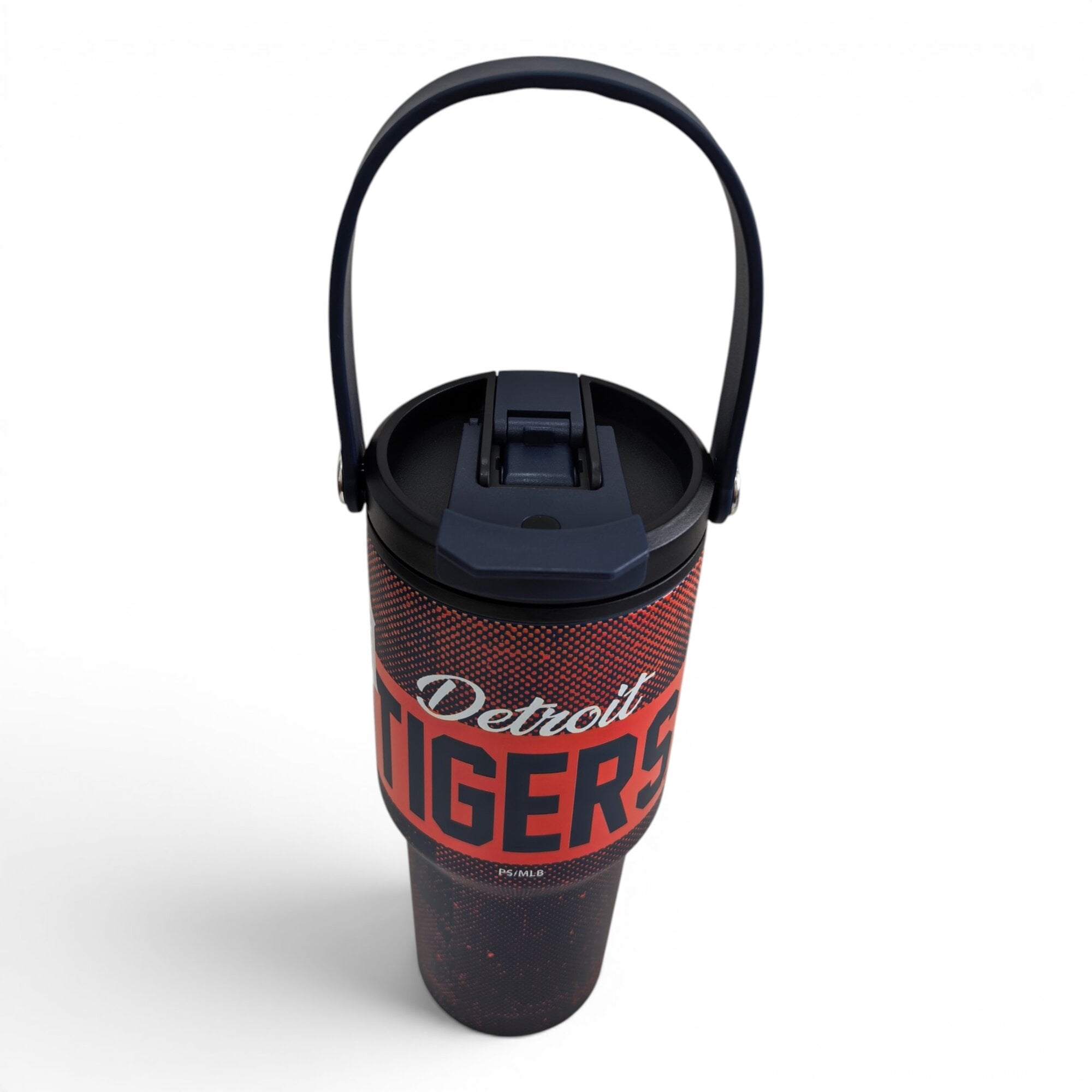 Gourde Pegasus Detroit Tigers de 710 ml (24 oz) en acier inoxydable à double bouchon et motif moucheté dégradé