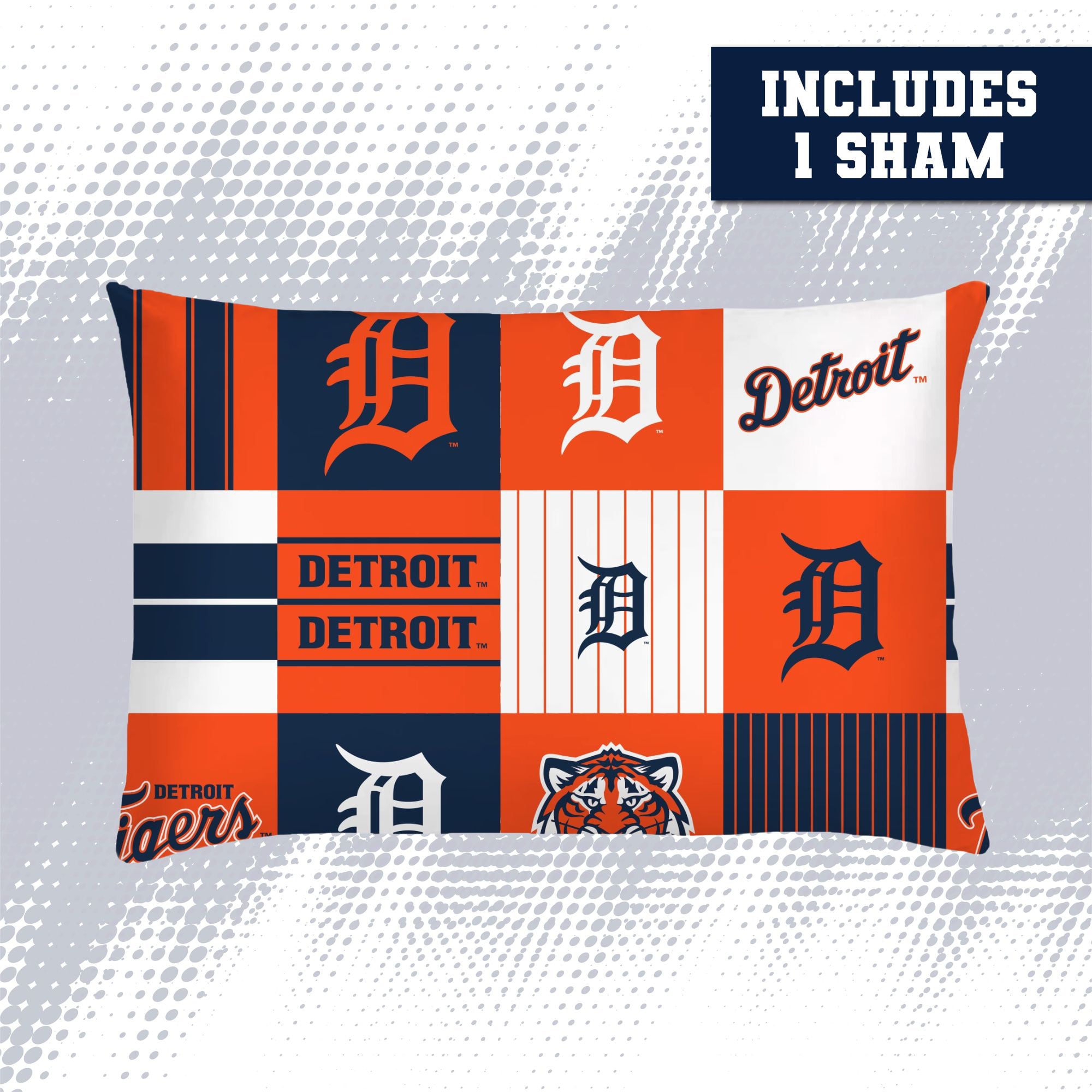Ensemble de literie deux pièces Pegasus Detroit Tigers Patchwork Plaid Twin/Twin XL