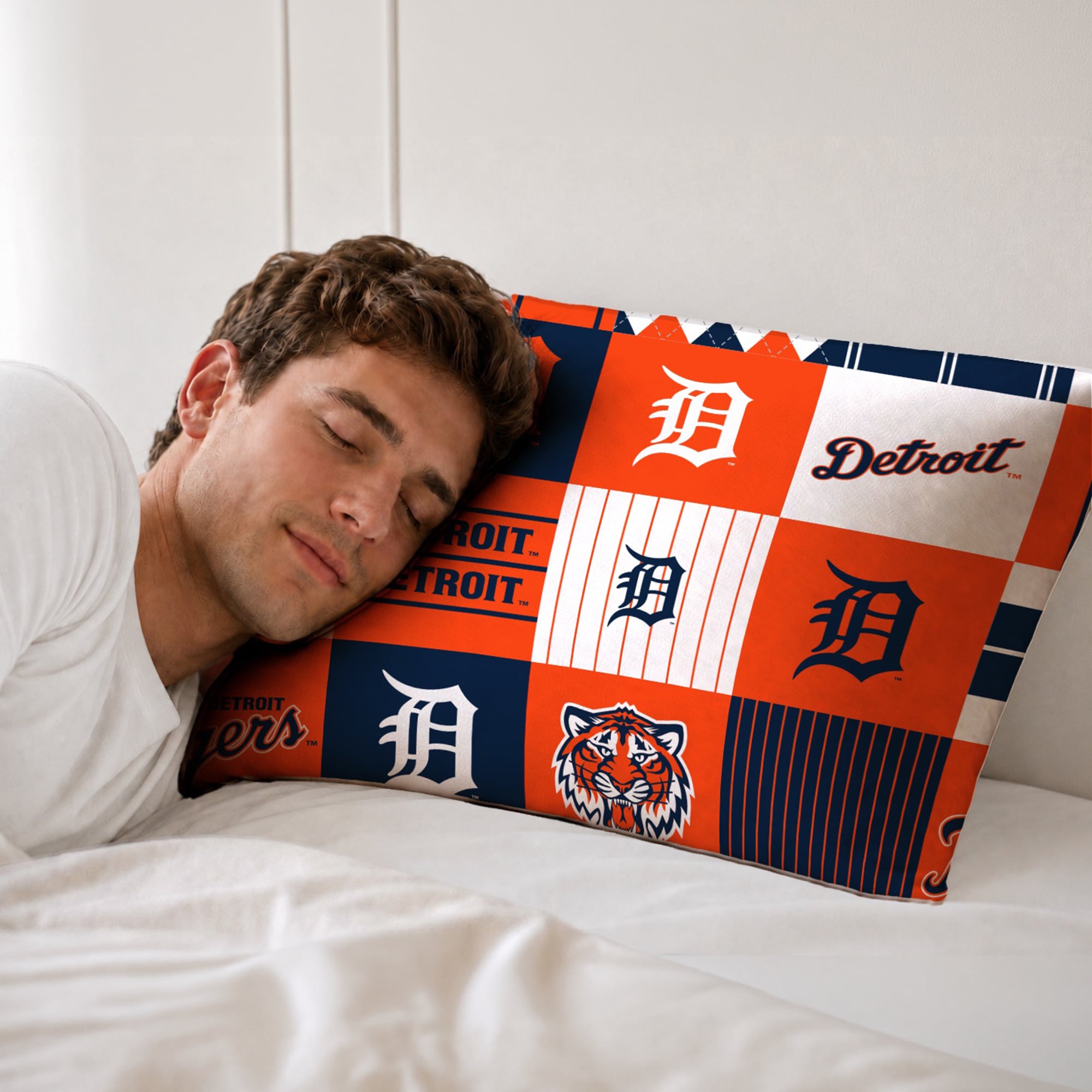 Ensemble de literie deux pièces Pegasus Detroit Tigers Patchwork Plaid Twin/Twin XL