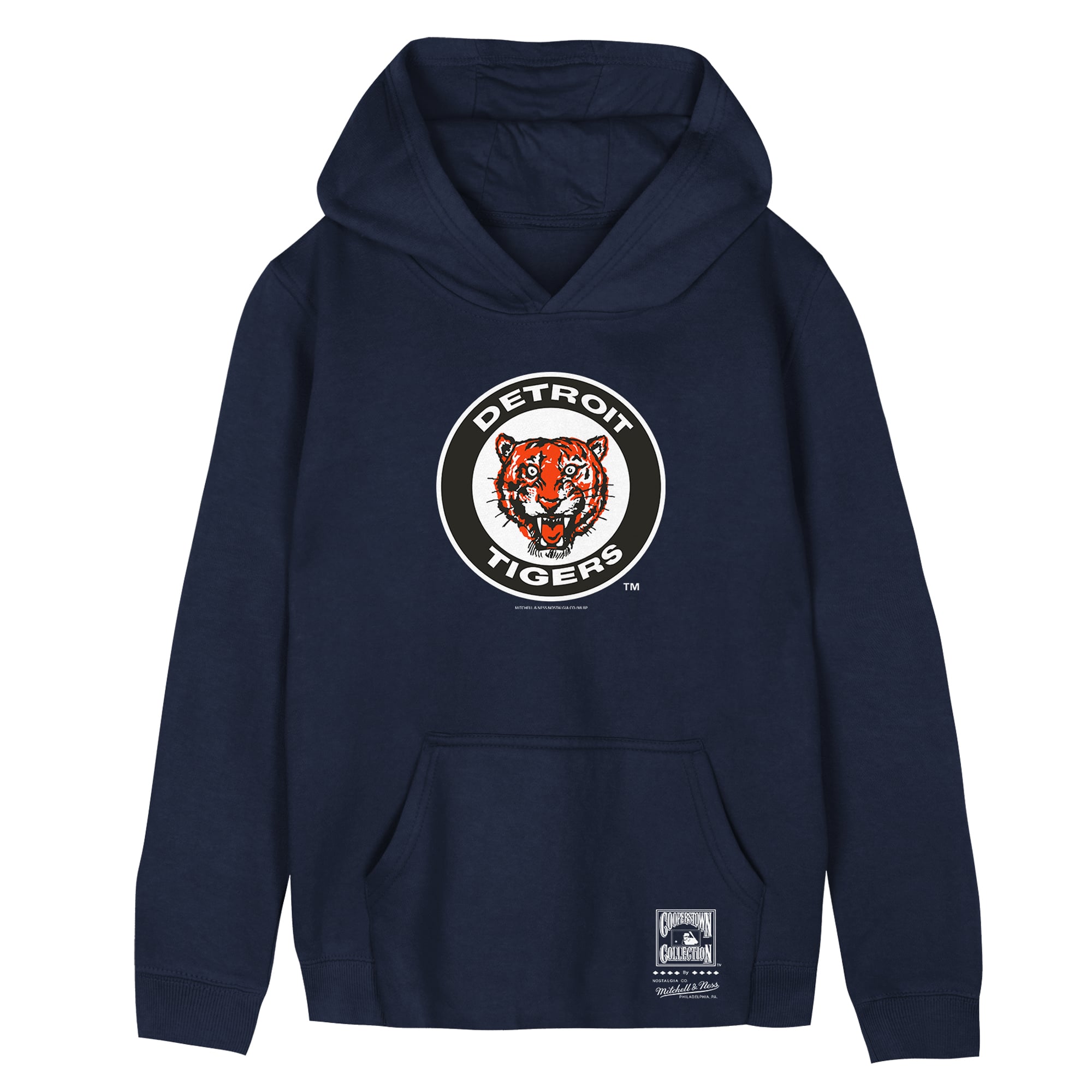 Sweat à capuche rétro Mitchell & Ness bleu marine Detroit Tigers pour enfants d'âge préscolaire