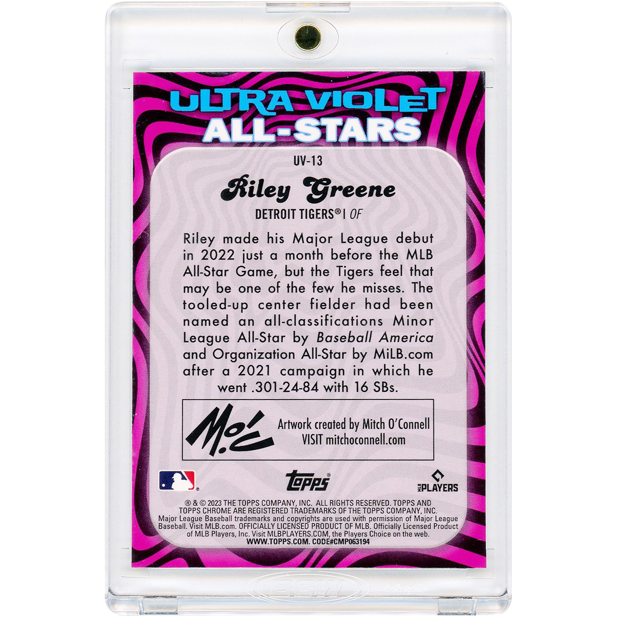 Riley Greene Detroit Tigers 2023 Topps Chrome Ultra Violet #UV-13 Card