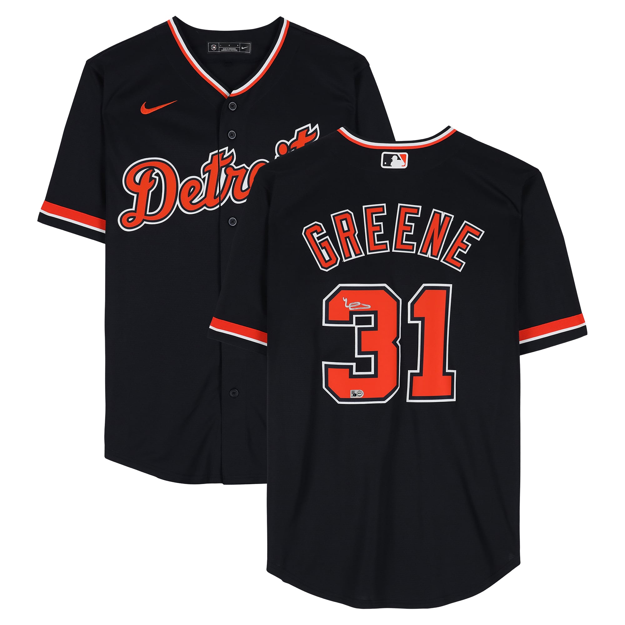 Riley Greene Detroit Tigers Autographed Navy Nike Alternate Replica Jersey