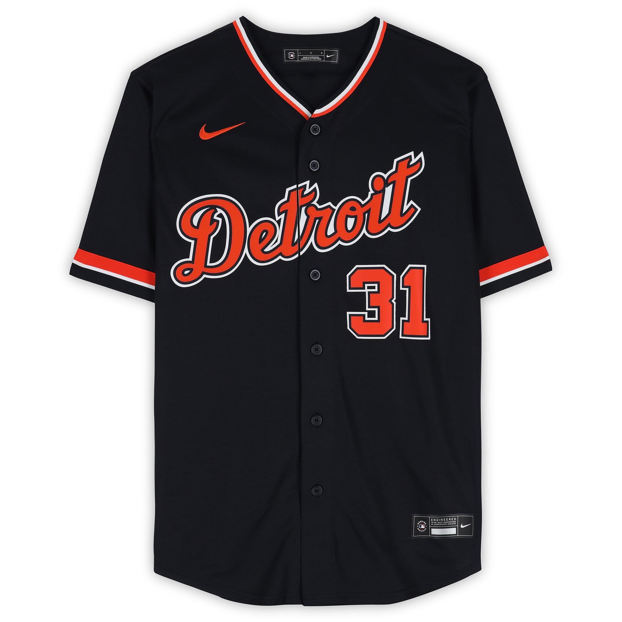Riley Greene Detroit Tigers Autographed Navy Nike Alternate Replica Jersey