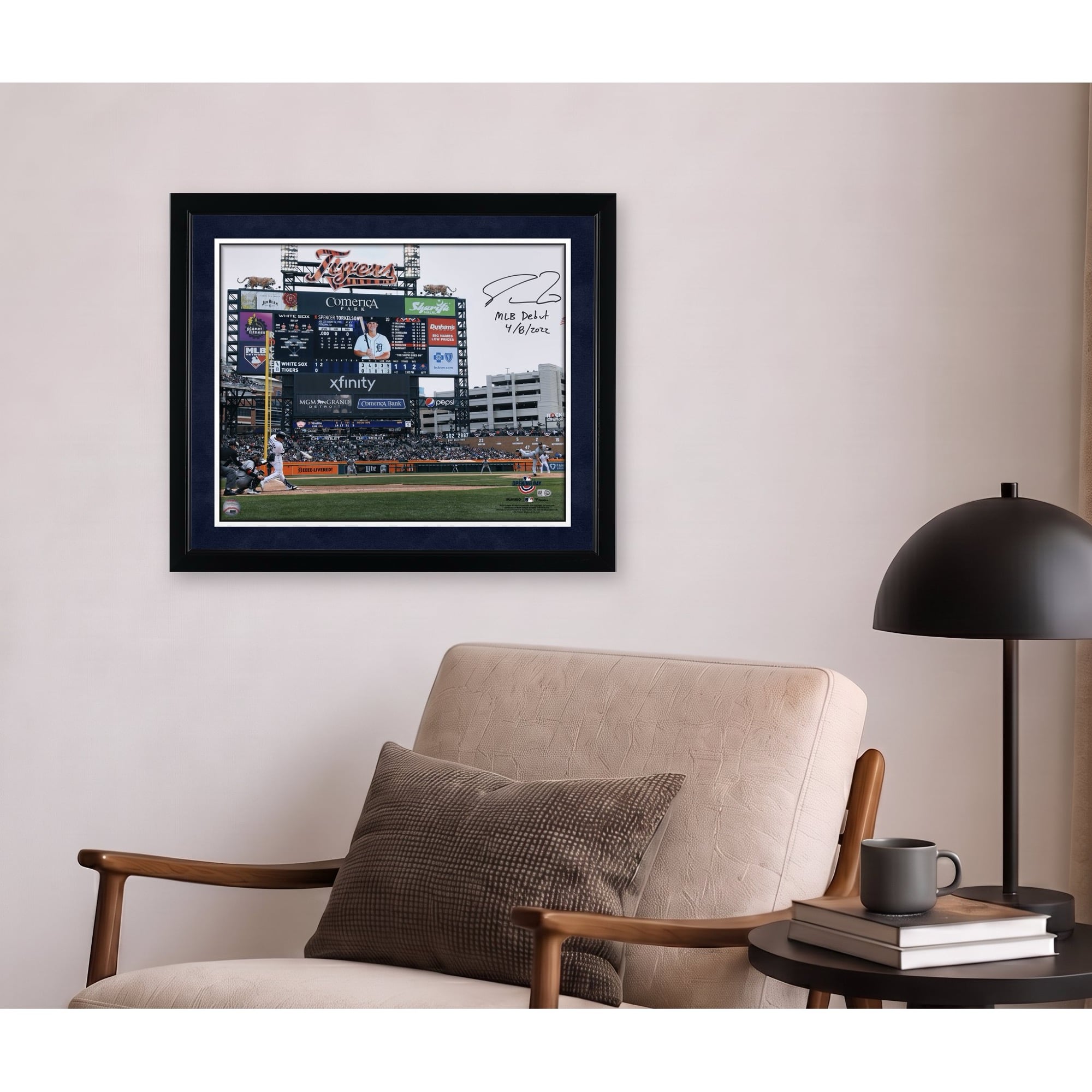 Spencer Torkelson Detroit Tigers Autographed 16" x 20" First At Bat Photograph with "MLB Debut 4-8-22" Inscription