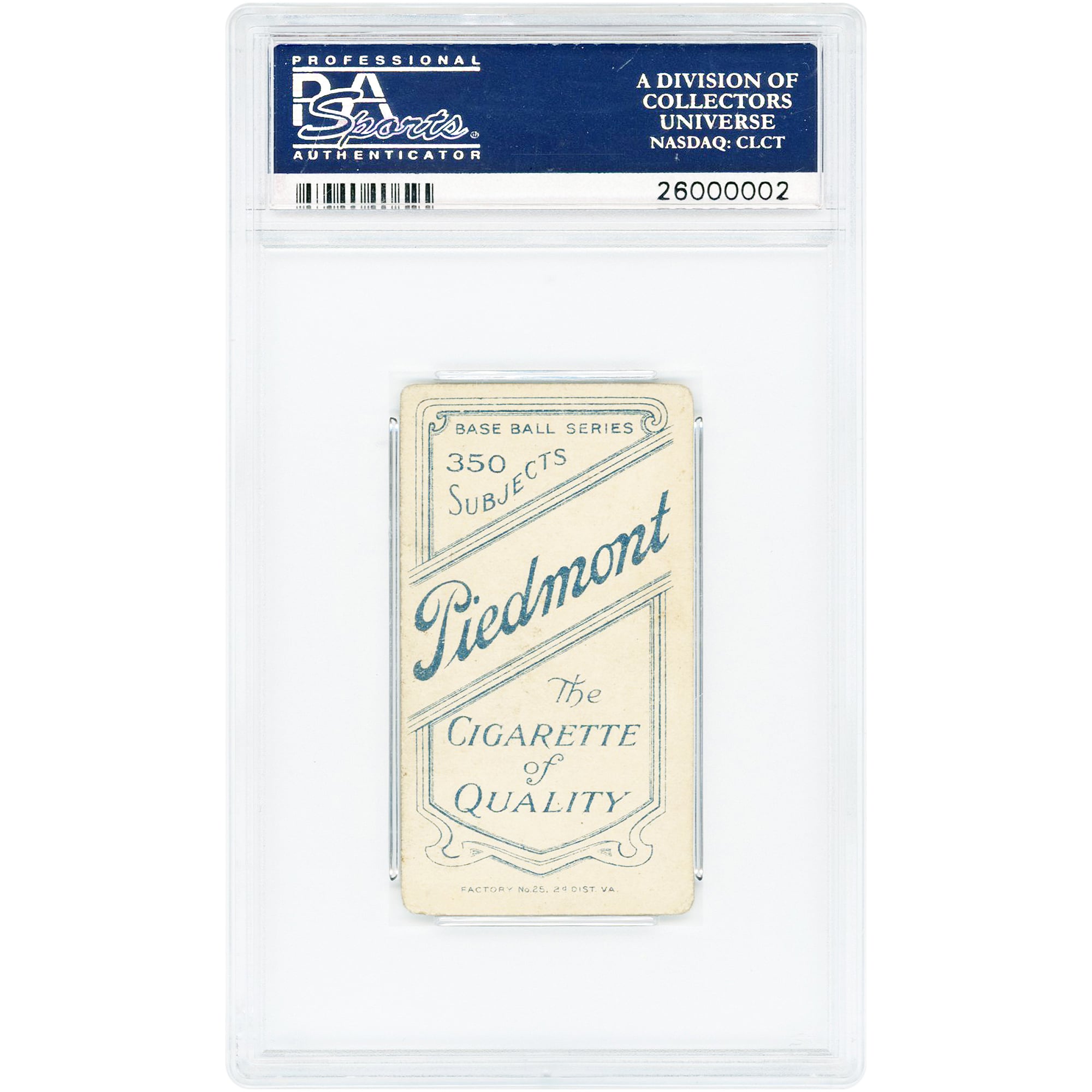 Ty Cobb Detroit Tigers 1909-11 T206 Piedmont 350 Bat On Shoulder #NNO PSA Authenticated 2.5 Card