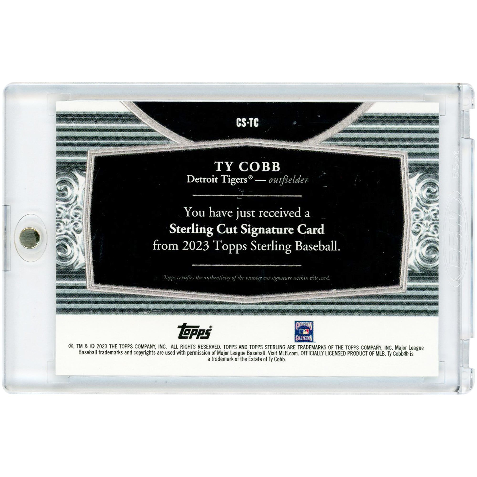Ty Cobb Detroit Tigers Autographed 2023 Topps Sterling Cut Signatures #CS-TC #1/1 Card