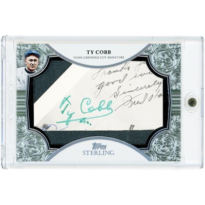 Ty Cobb Detroit Tigers Autographed 2023 Topps Sterling Cut Signatures #CS-TC #1/1 Card