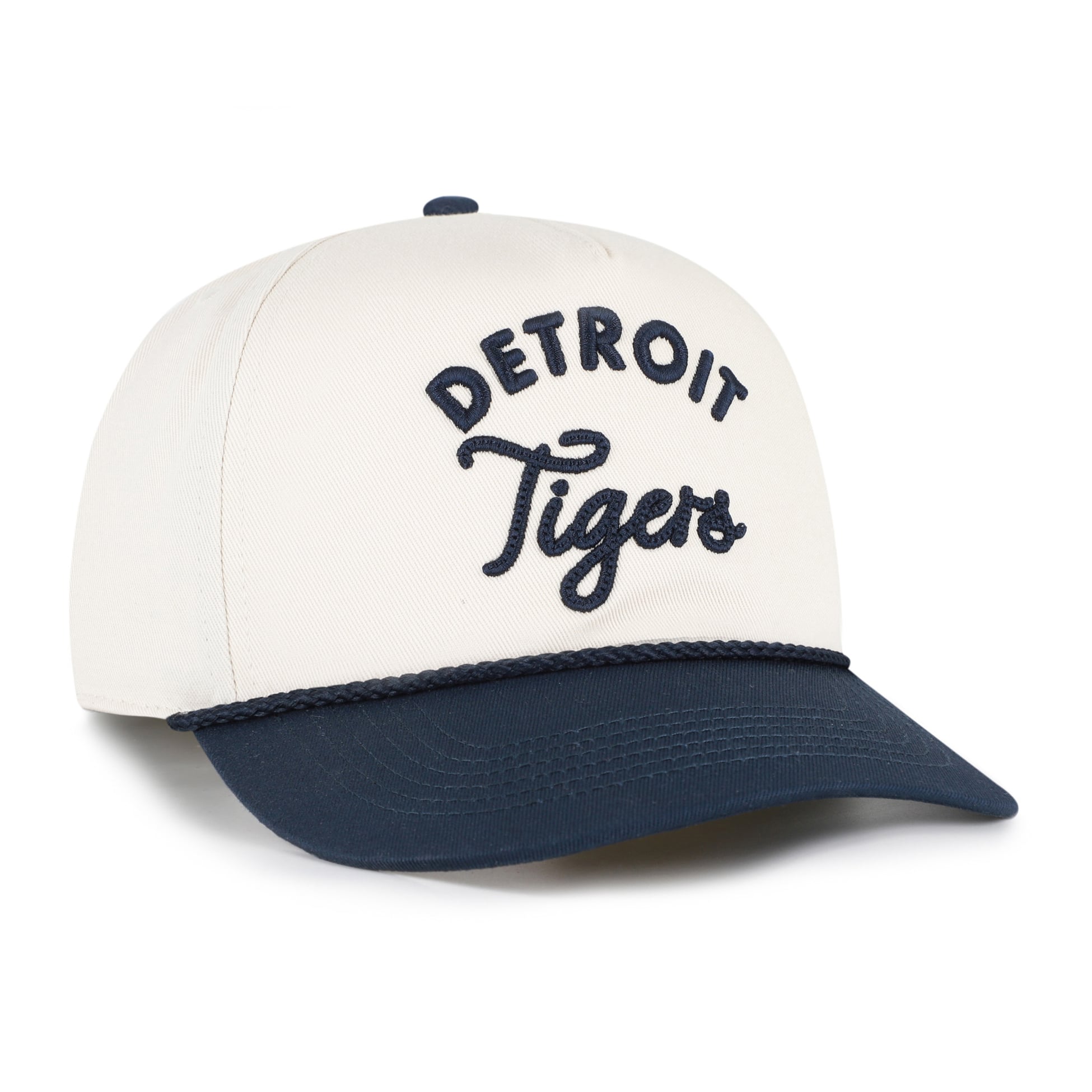 Unisex '47 Natural/Navy Detroit Tigers Rope Script Hitch Adjustable Hat