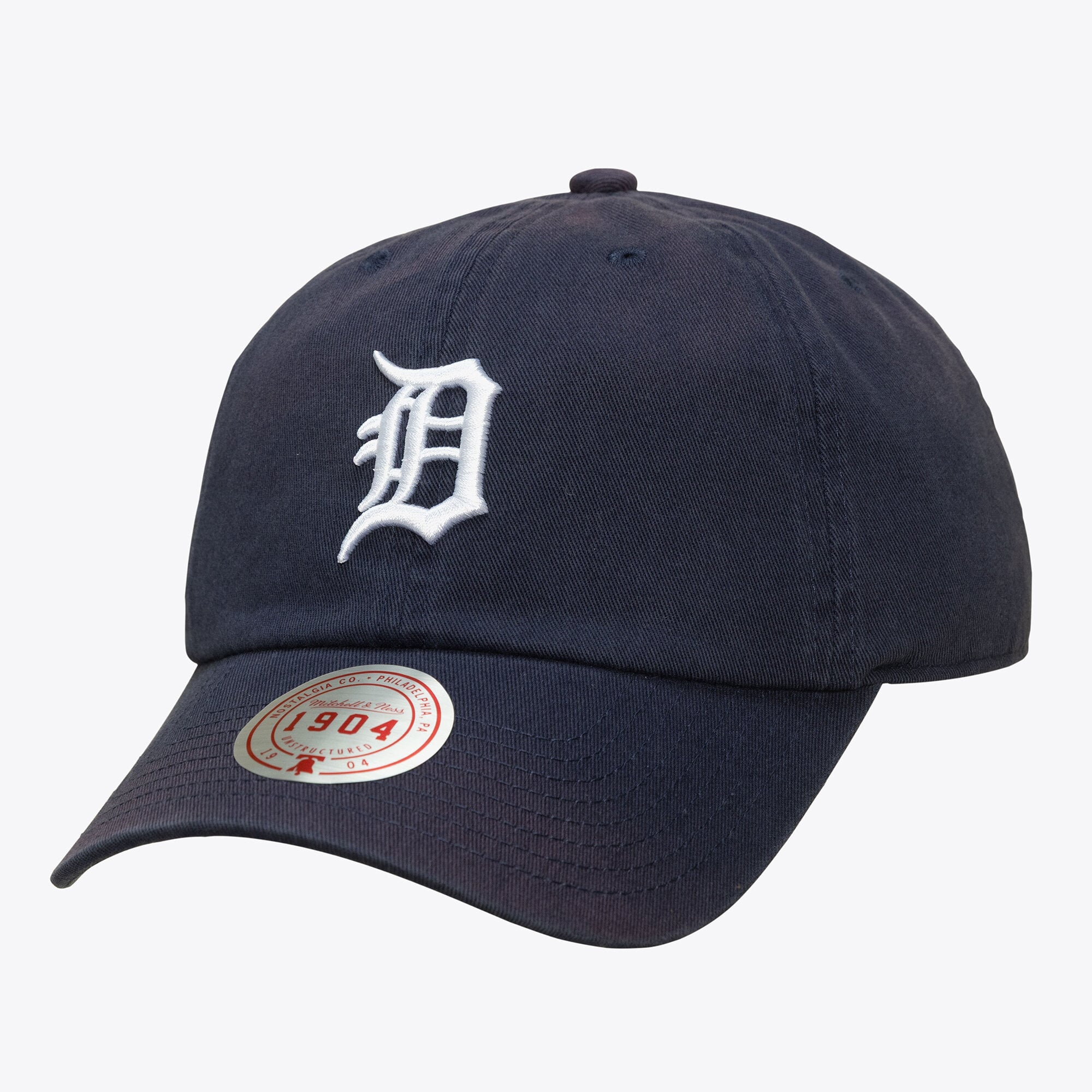 Casquette unisexe Mitchell & Ness bleu marine Detroit Tigers 1904 Soft Wash ajustable