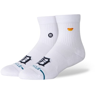 Detroit Tigers Stance Unisex Hot Dog Quarter Socks - White