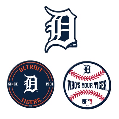  Detroit Tigers WinCraft 3-Pack Premium Fridge Magnet Set