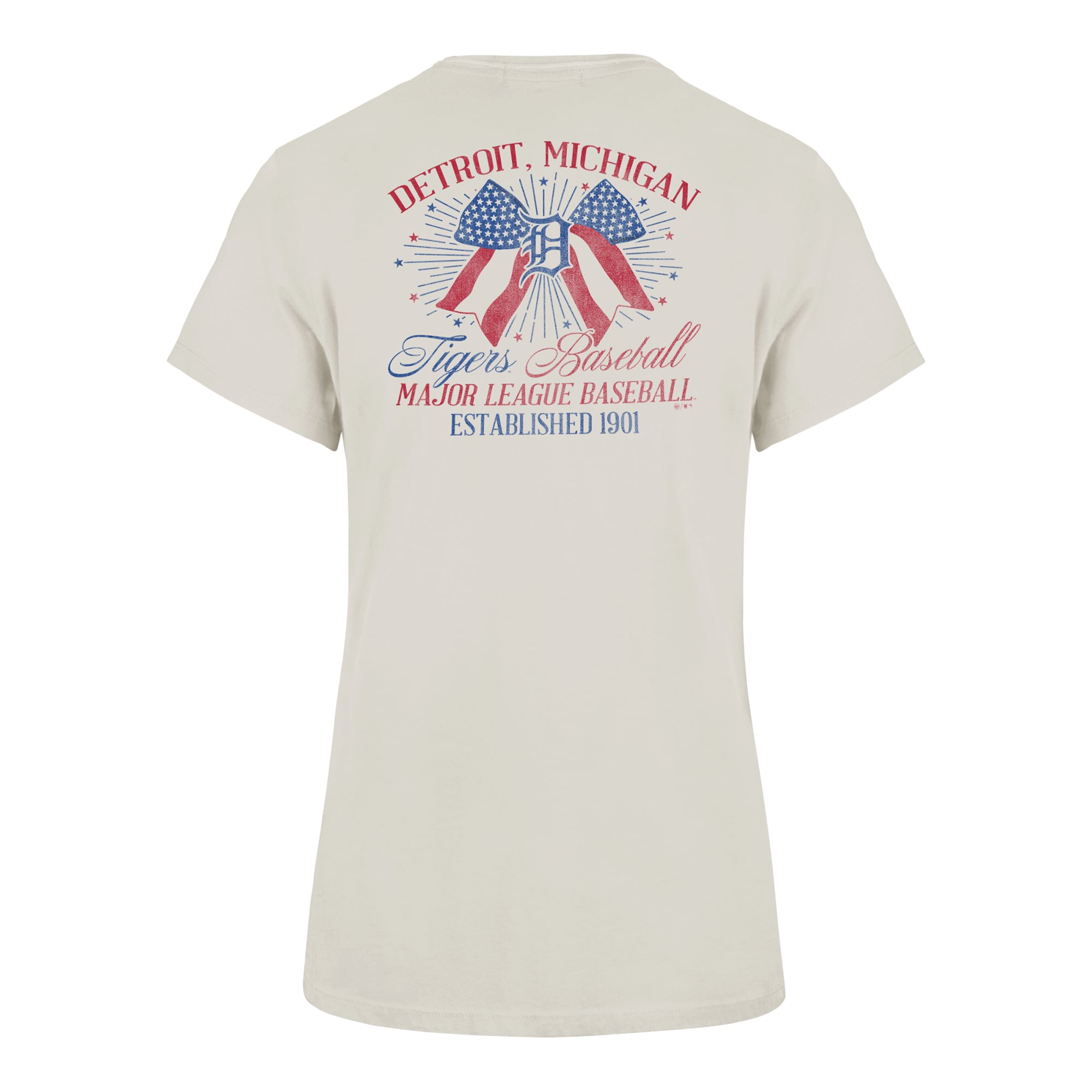 T-shirt Frankie '47 Cream Detroit Tigers Bow Burst pour femmes