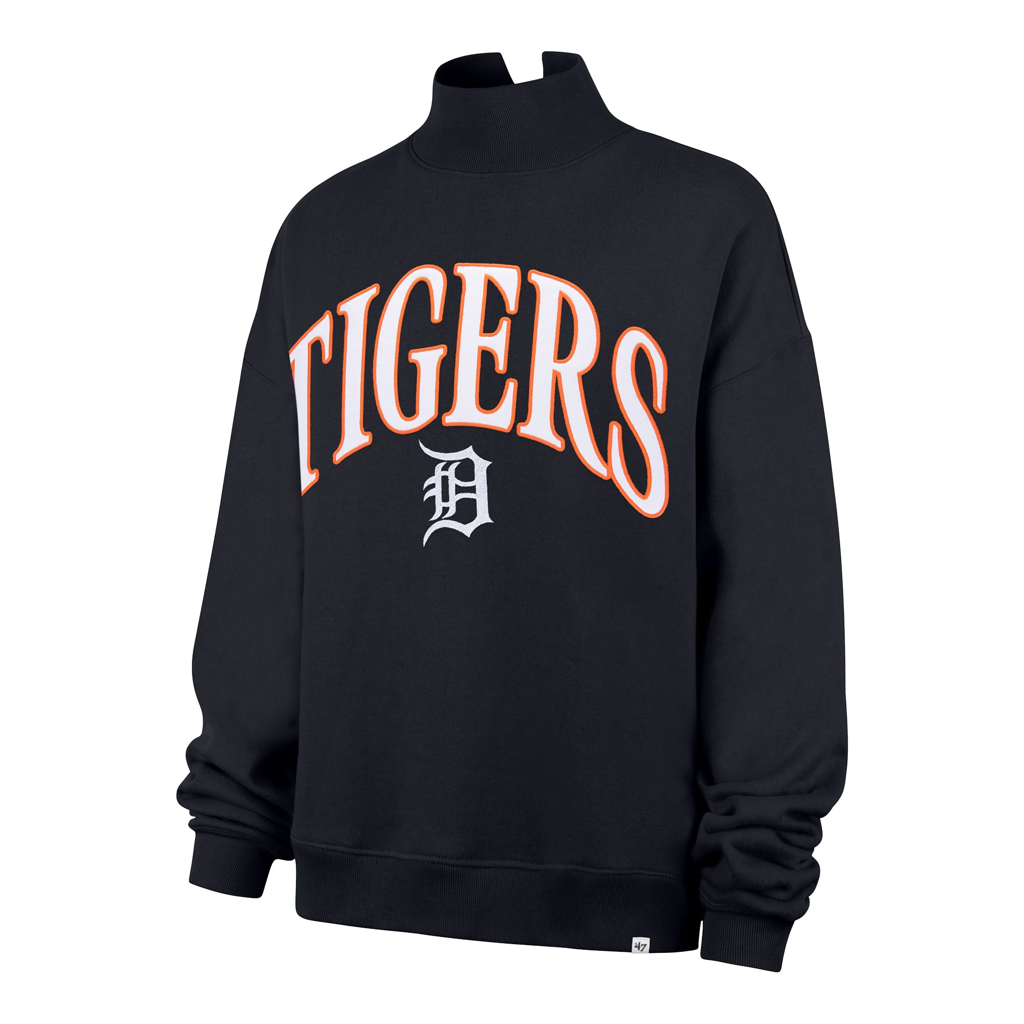 Sweat-shirt à col montant oversize Detroit Tigers bleu marine « 47 » pour femme