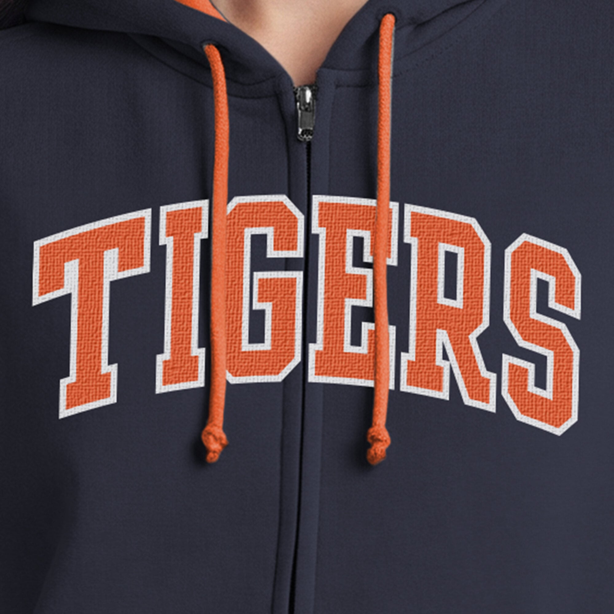 Sweat à capuche zippé en polaire Champion bleu marine Detroit Tigers pour femme