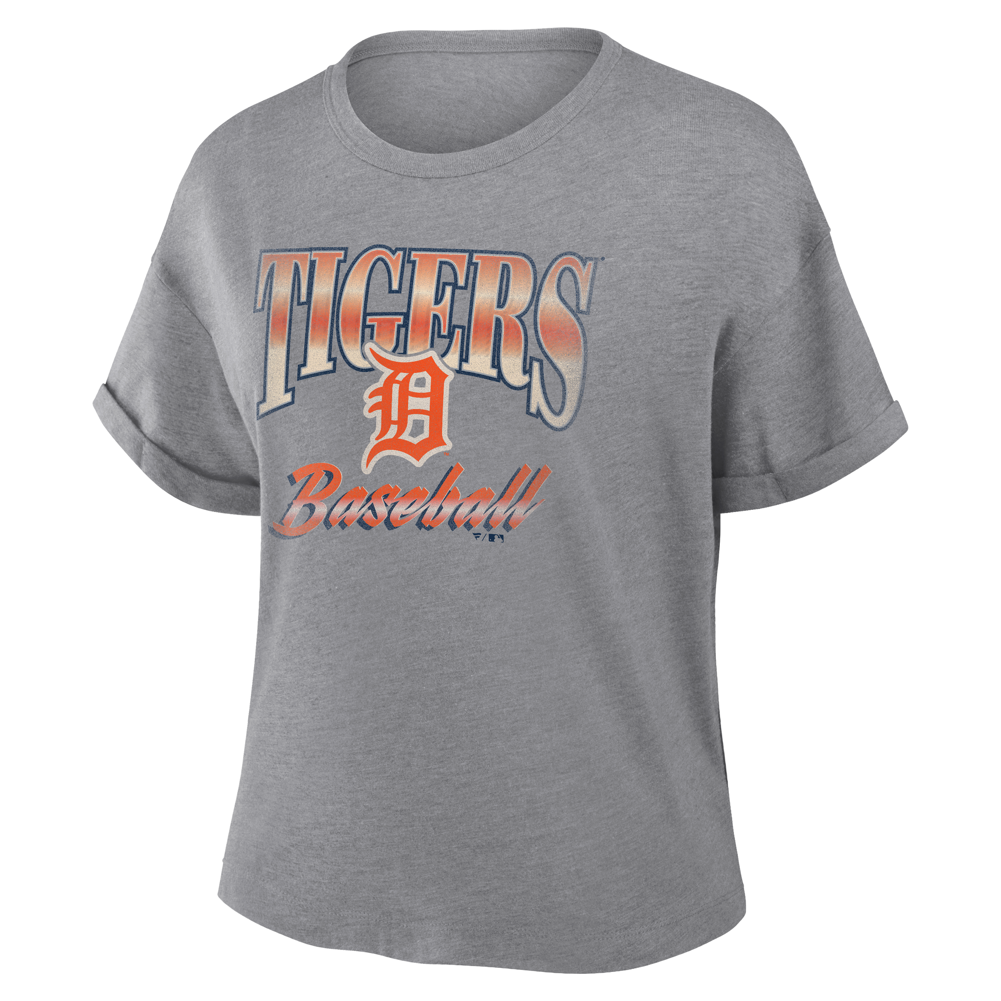 Women's Fanatics Heather Gray Detroit Tigers Cooperstown Tribute Tri-Blend Boxy T-Shirt