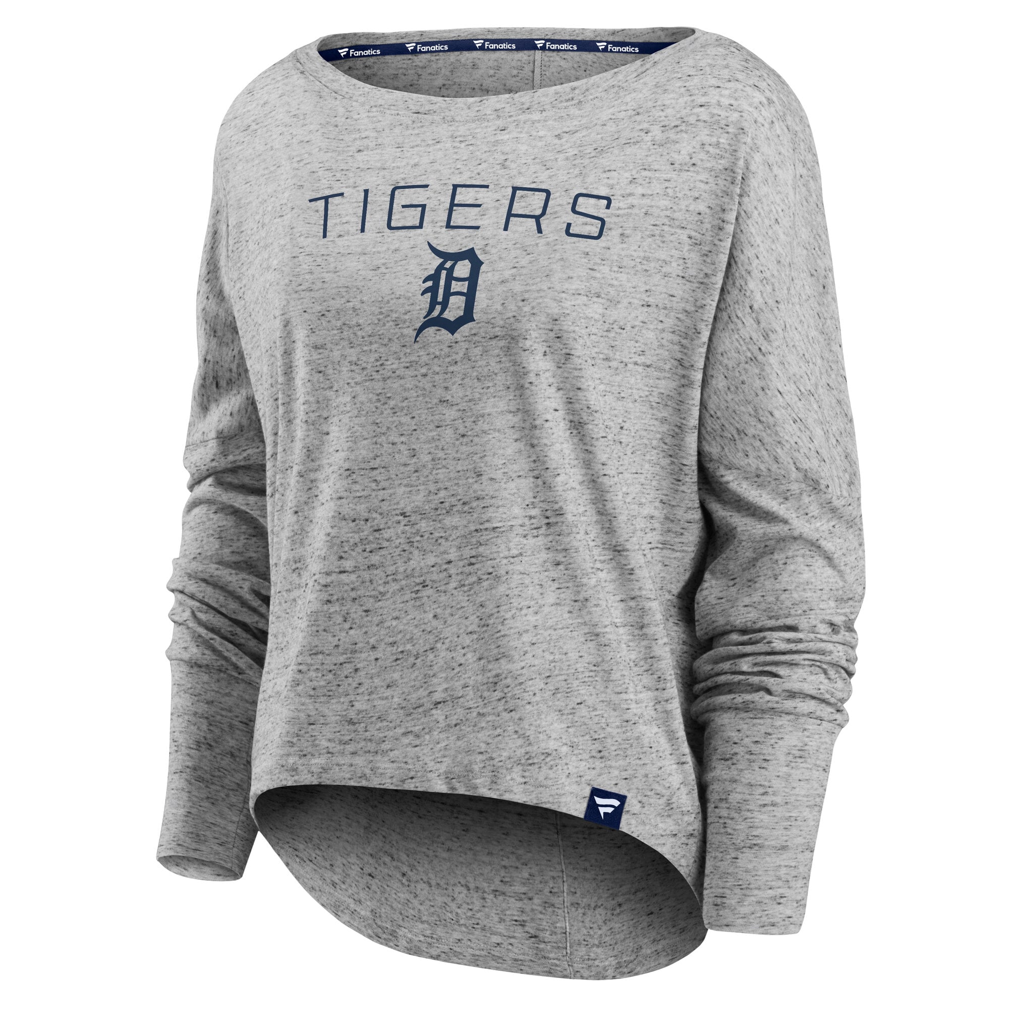 T-shirt à manches longues Fanatics pour femmes, gris chiné, Detroit Tigers Nostalgia
