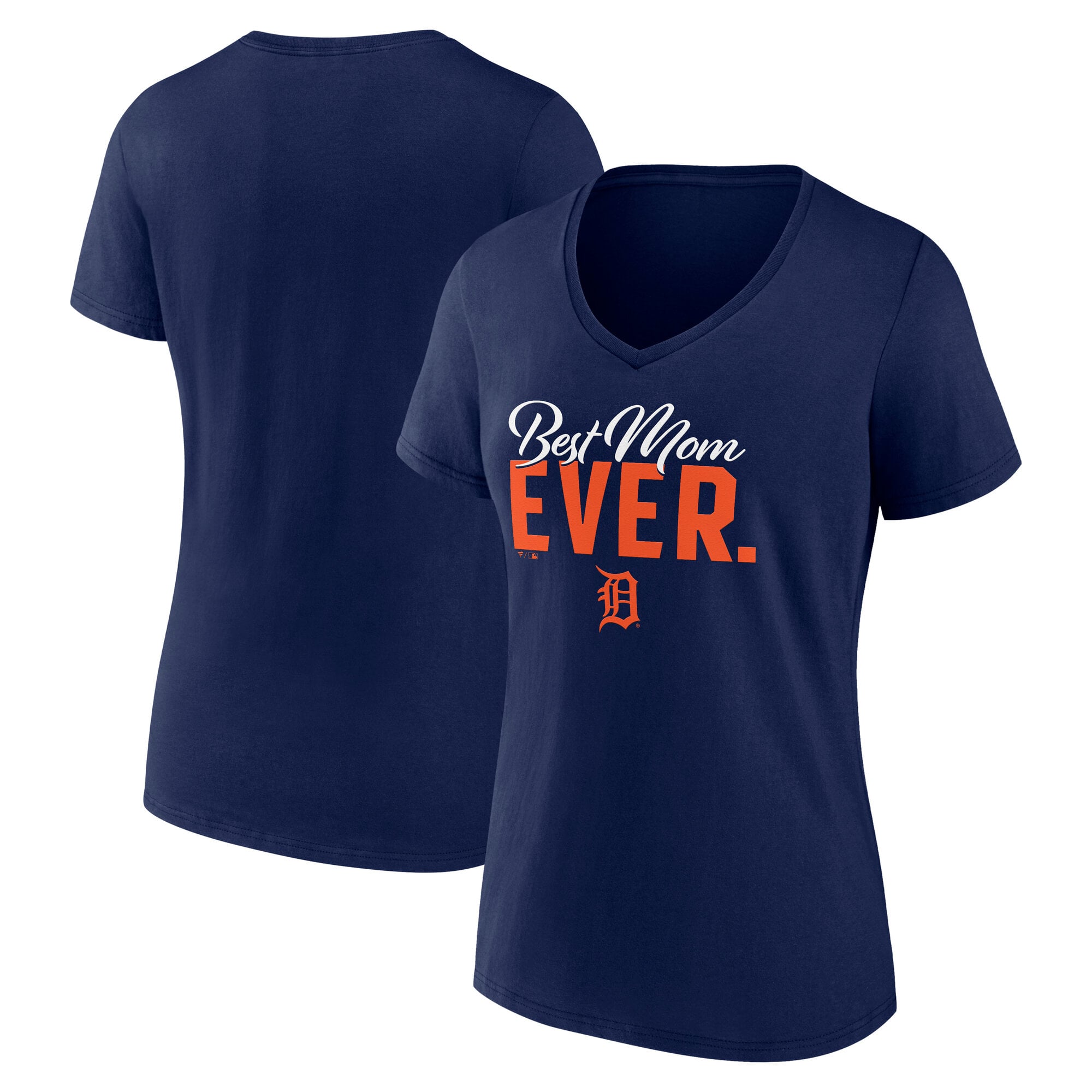 T-shirt à col en V Fanatics Navy Detroit Tigers pour femmes