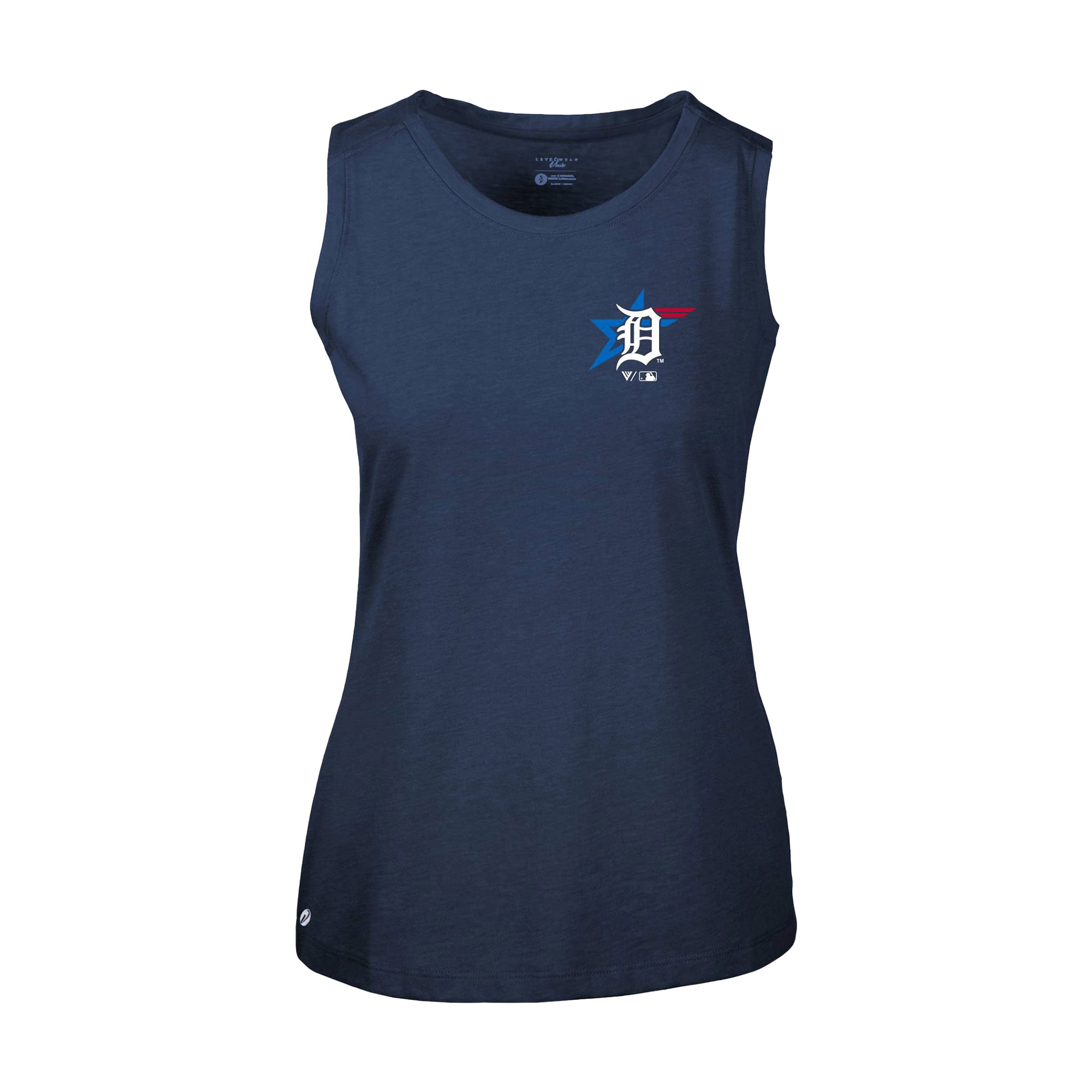 Women's Levelwear Navy Detroit Tigers Independence Day Macy Governor Tank Top