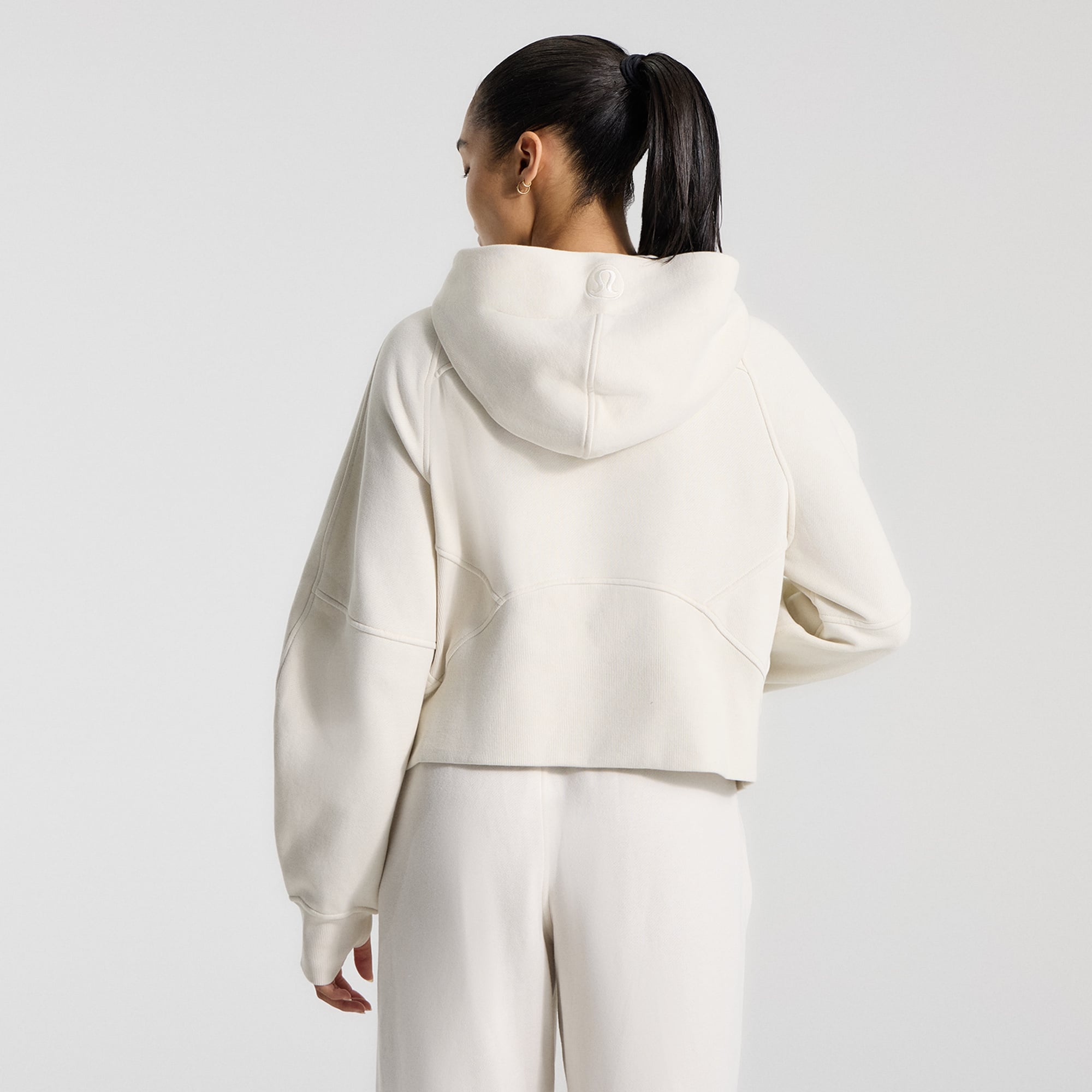 Sweat à capuche oversize demi-zip lululemon crème Detroit Tigers Scuba pour femme