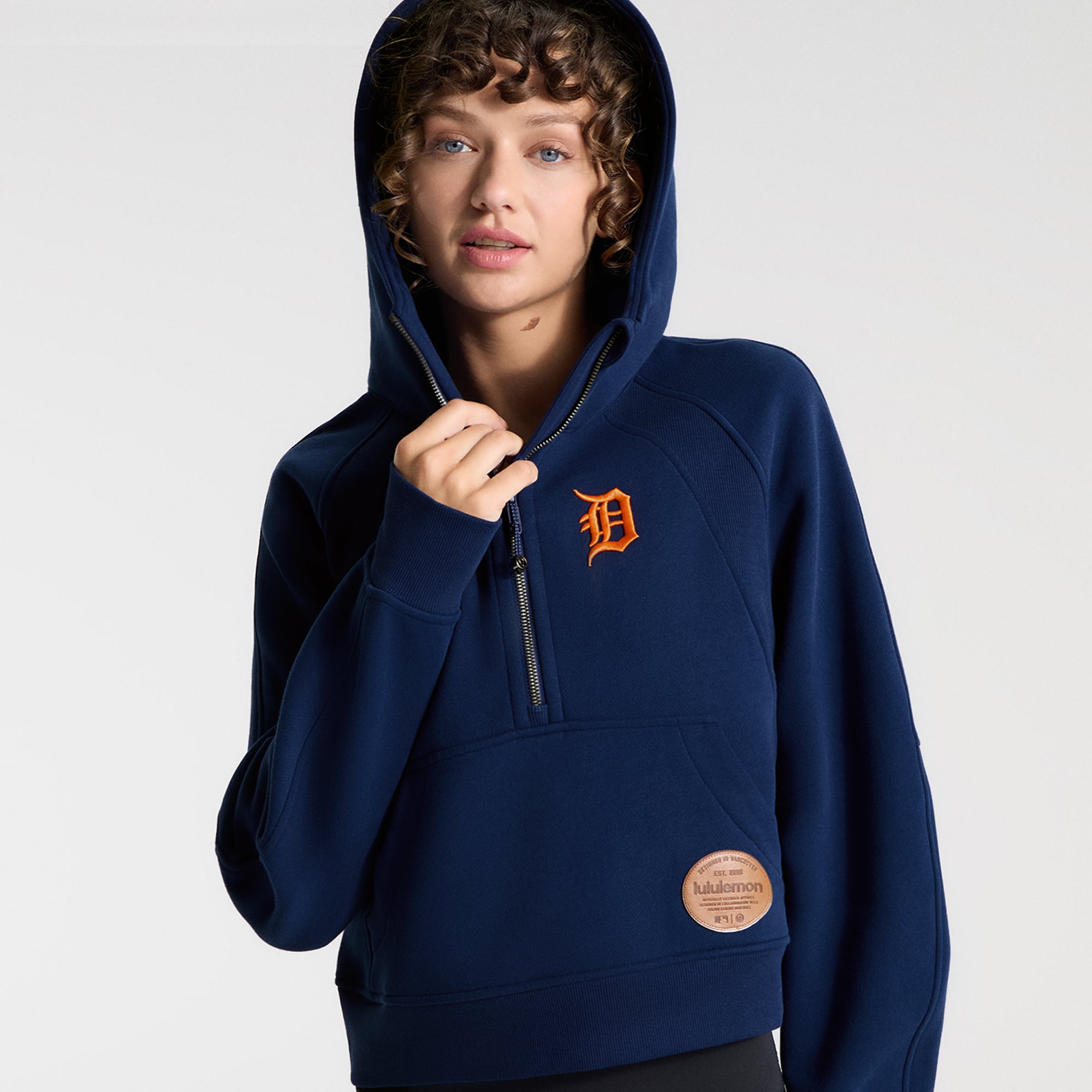 Sweat à capuche zippé oversize mi-long Midnight Shadow Detroit Tigers de lululemon pour femme