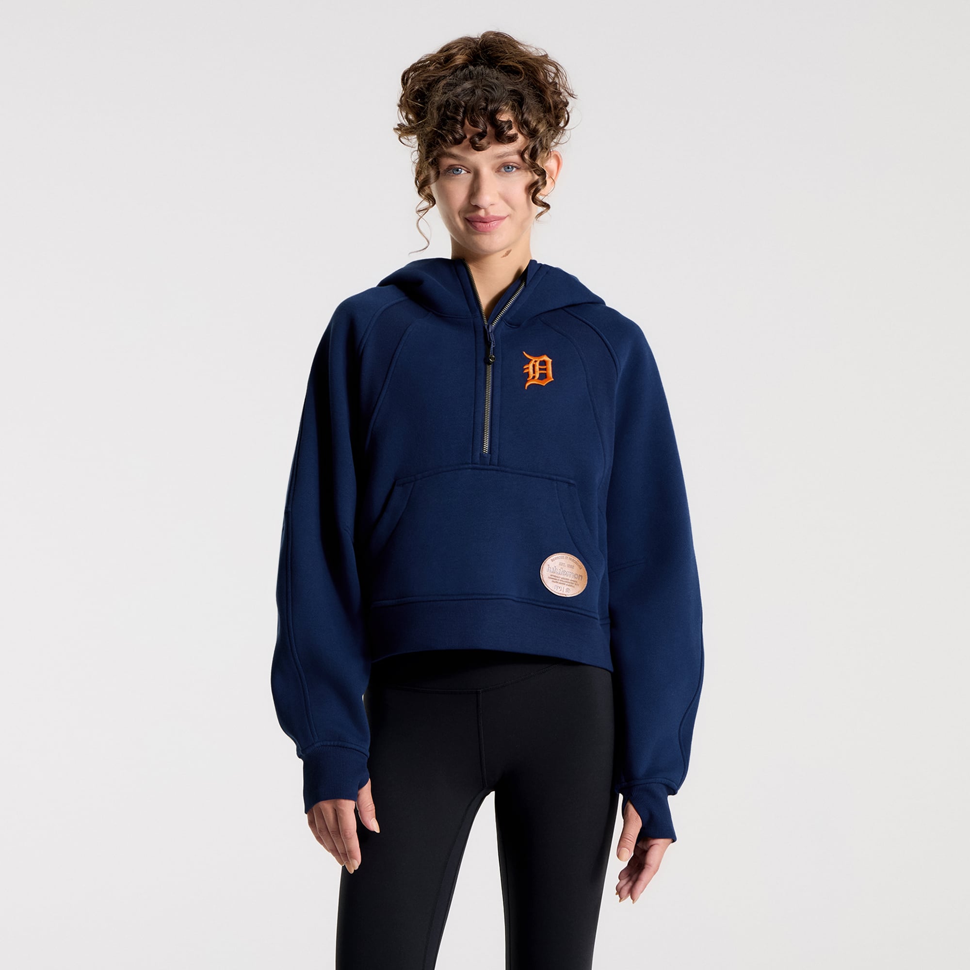 Women's lululemon Midnight Shadow Detroit Tigers Scuba Oversized Half-Zip Hoodie