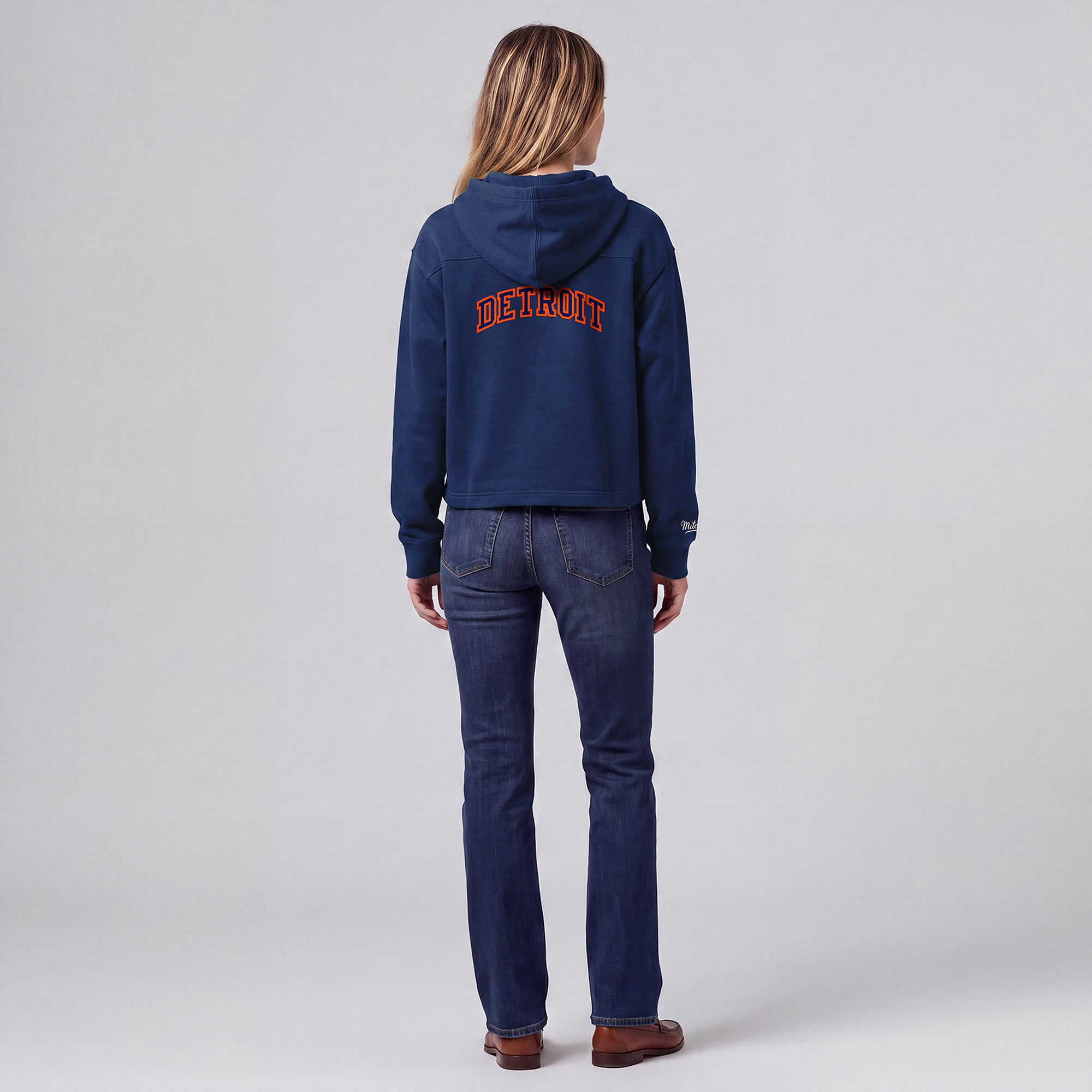Women's Mitchell & Ness Navy Detroit Tigers Cooperstown Collection Retro Roots Pullover Hoodie