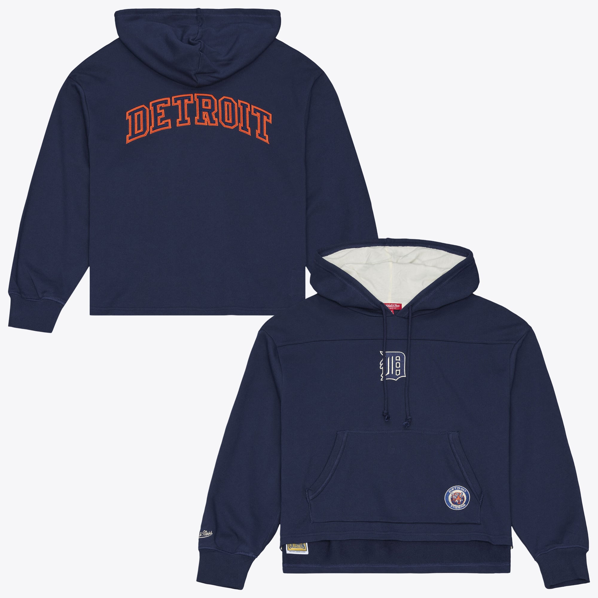 Sweat à capuche Mitchell & Ness bleu marine Detroit Tigers Cooperstown Collection Retro Roots pour femme