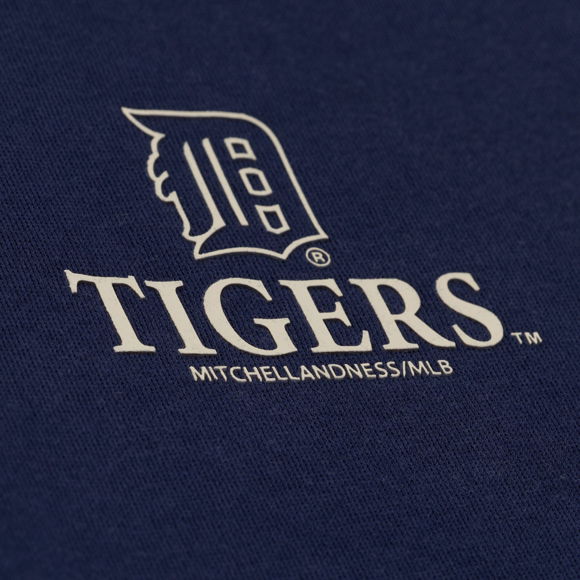 Women's Mitchell & Ness Navy Detroit Tigers Core Essentials Micro Logo Fleece Sweatshirt