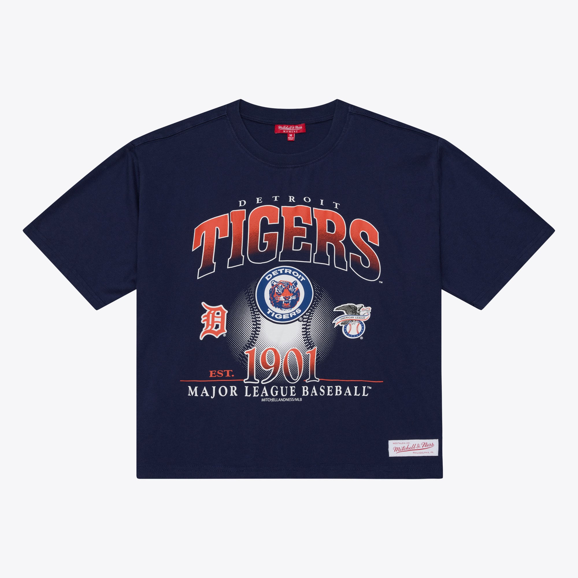 Women's Mitchell & Ness Navy Detroit Tigers Street Graphics T-Shirt