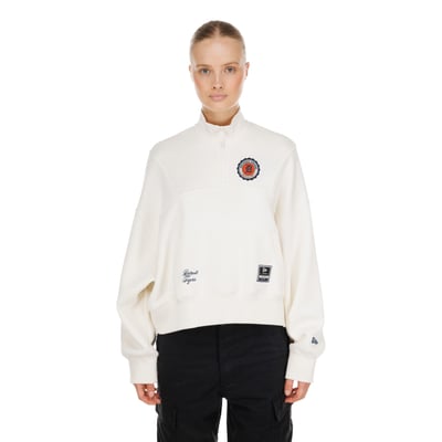 Detroit Tigers New Era Women's Dune Dust Quarter-Zip Fleece - Light Beige

