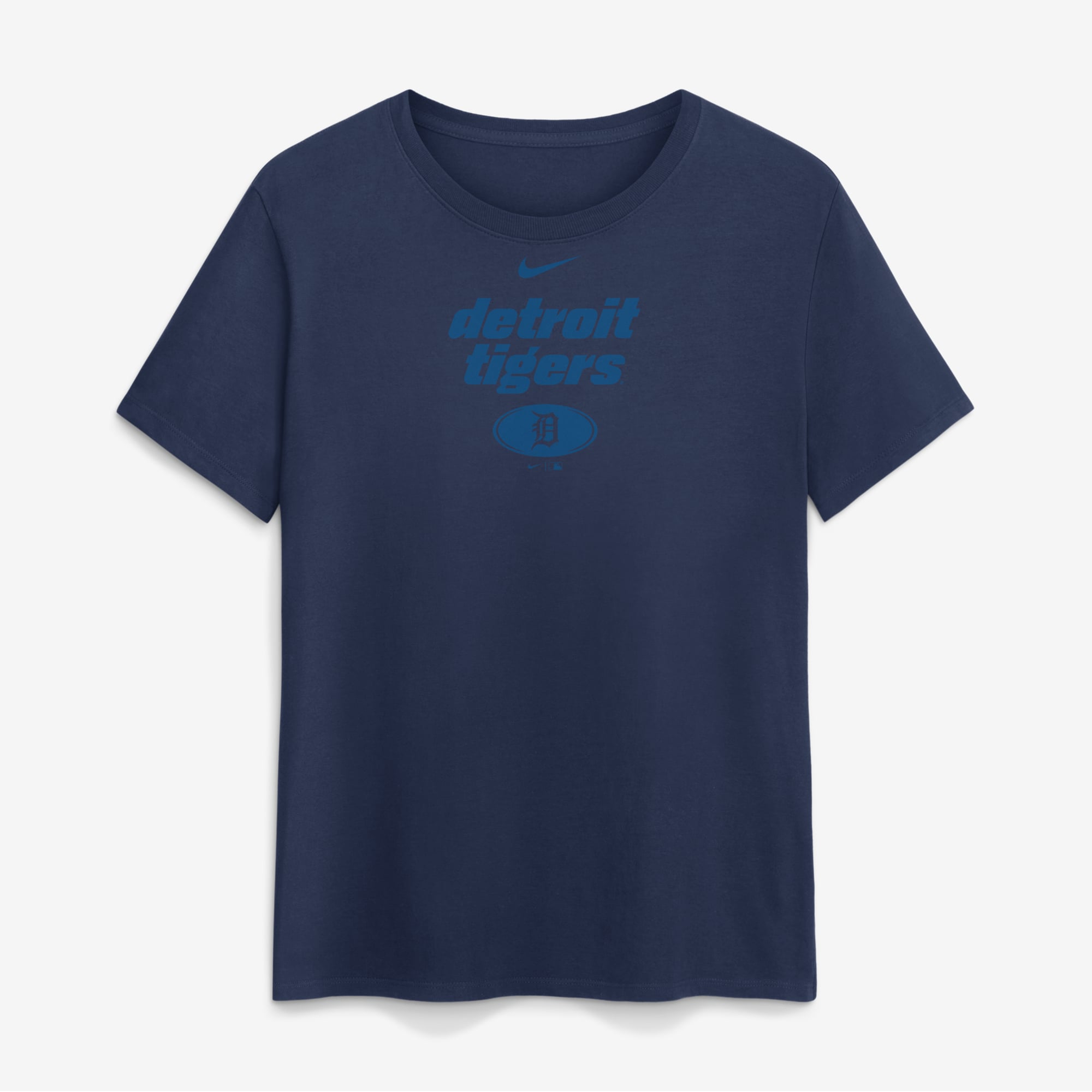 T-shirt Nike pour femme, bleu marine, logo globe des Detroit Tigers