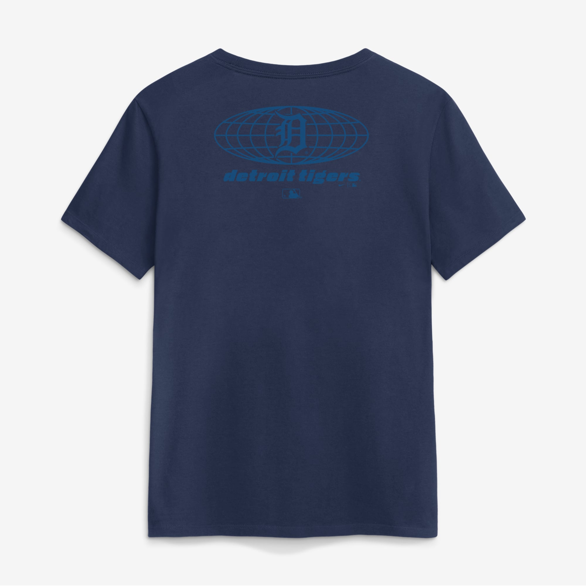 T-shirt Nike pour femme, bleu marine, logo globe des Detroit Tigers