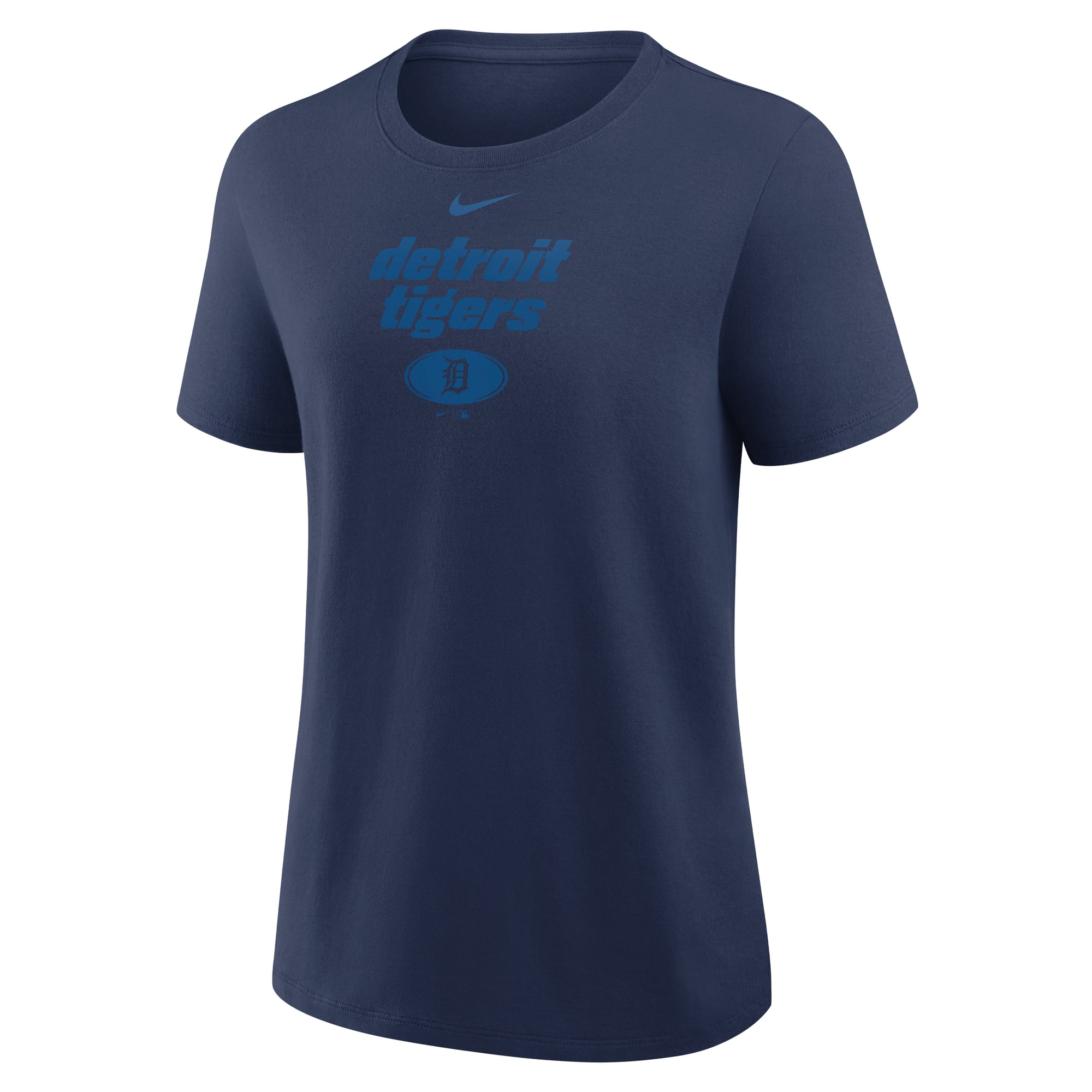 T-shirt Nike pour femme, bleu marine, logo globe des Detroit Tigers